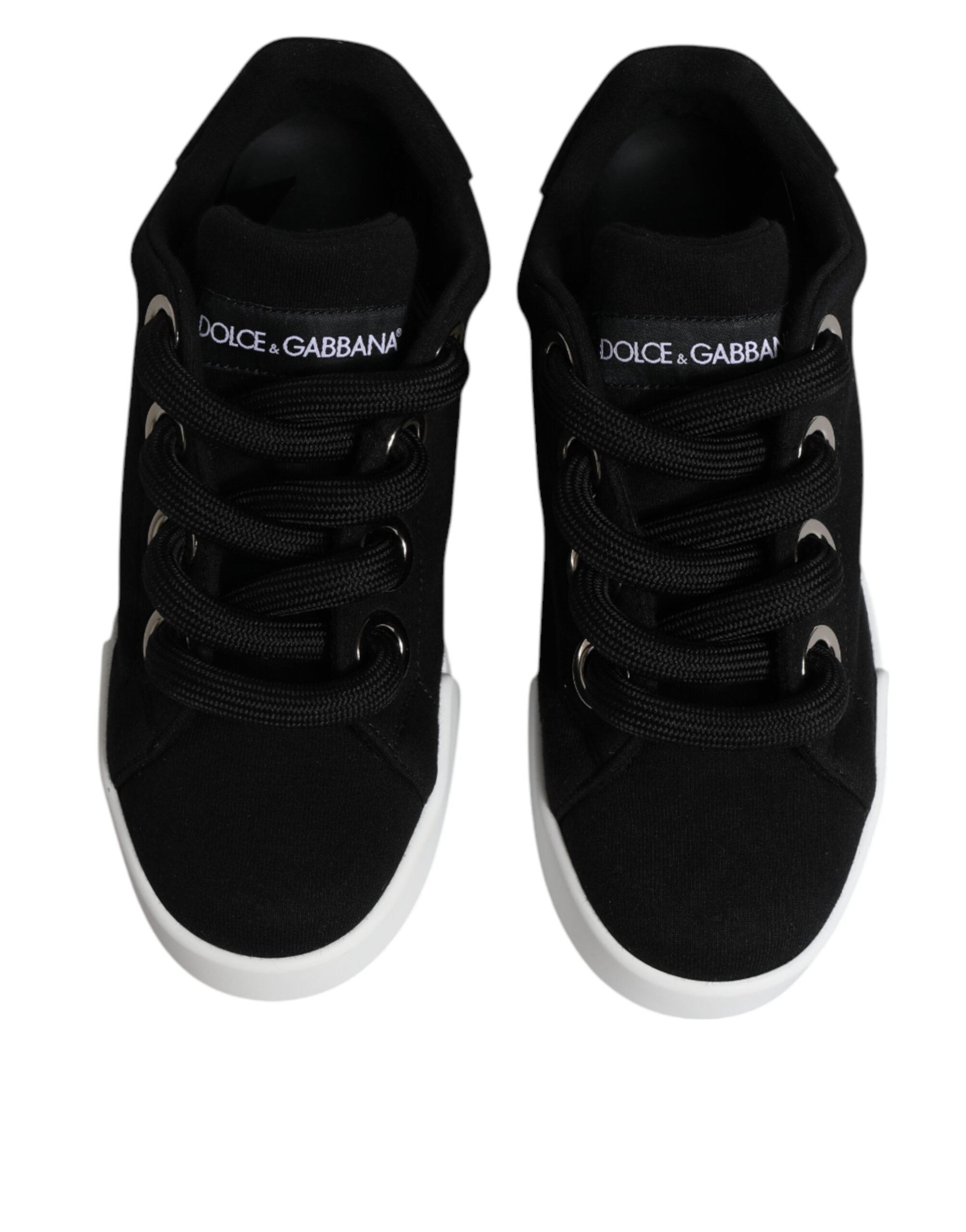 Dolce & Gabbana Black Portofino Low Top Sneakers Shoes Glam Steals