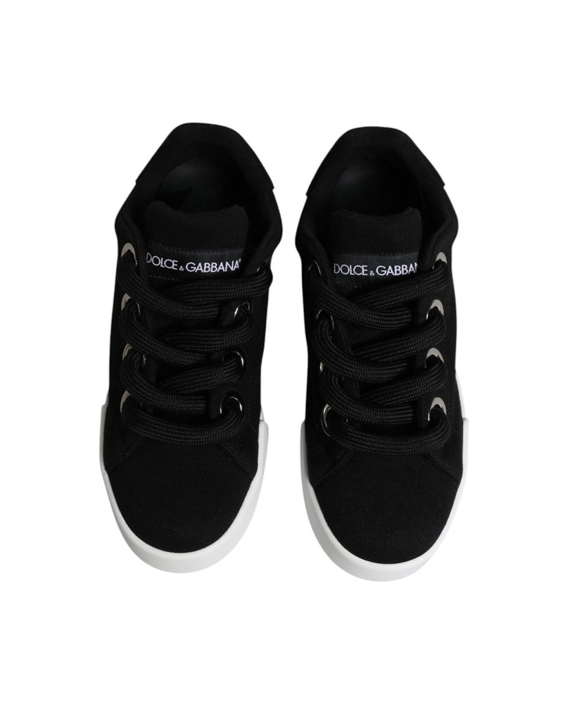 Dolce & Gabbana Black Portofino Low Top Sneakers Shoes Glam Steals