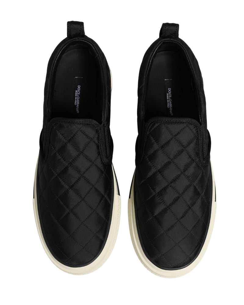 Dolce & Gabbana Black Quilted Slip On Low Top Sneakers Shoes Glam Steals