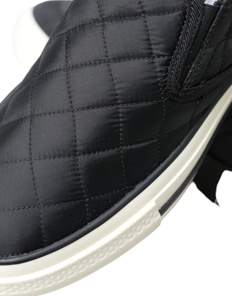 Dolce & Gabbana Black Quilted Slip On Low Top Sneakers Glam Steals