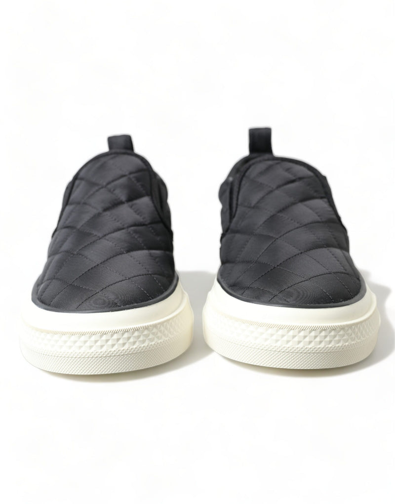 Dolce & Gabbana Black Quilted Slip On Low Top Sneakers Glam Steals