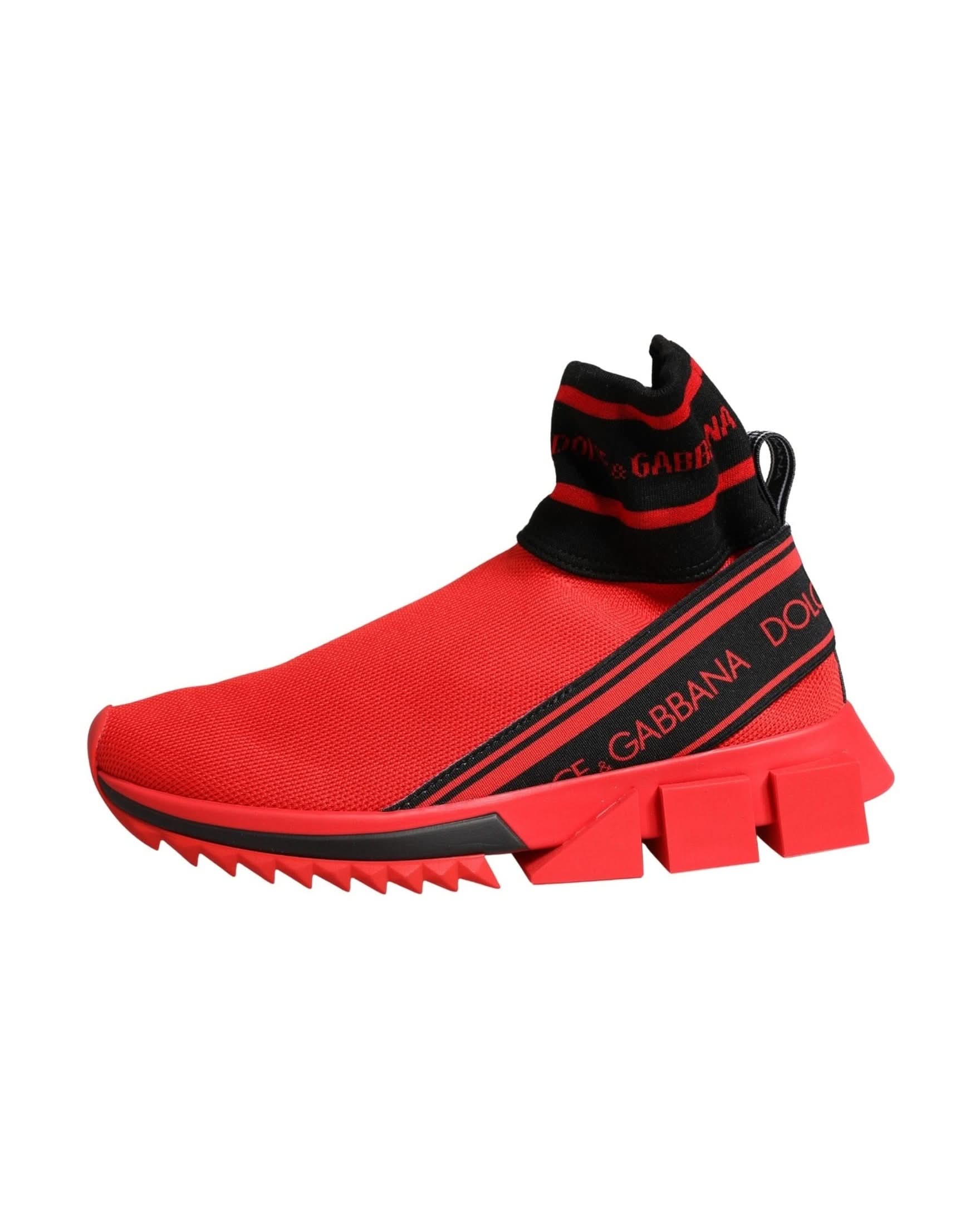 Dolce & Gabbana Black Red Sorrento Socks Sneakers Shoes 