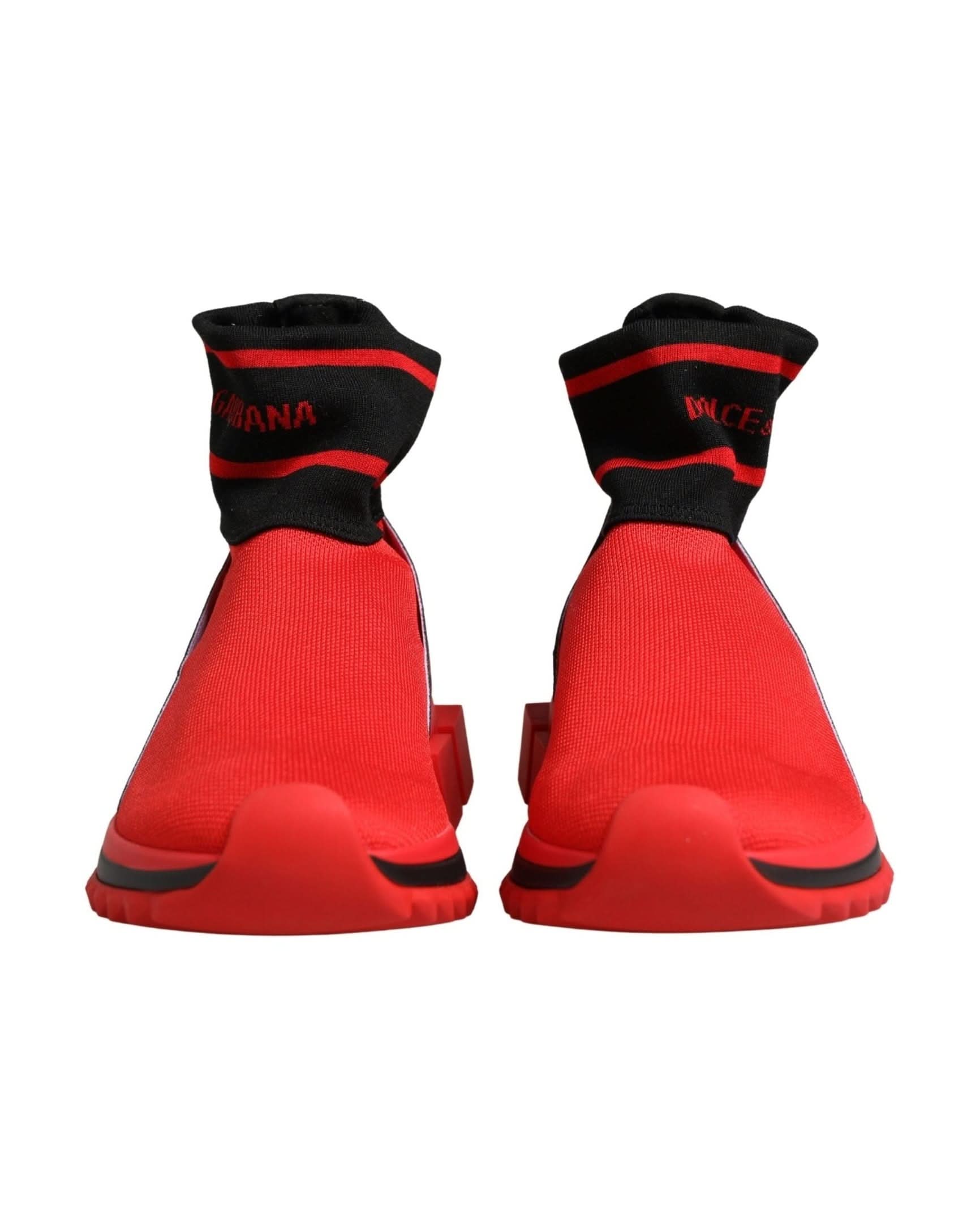 Dolce & Gabbana Black Red Sorrento Socks Sneakers Shoes 
