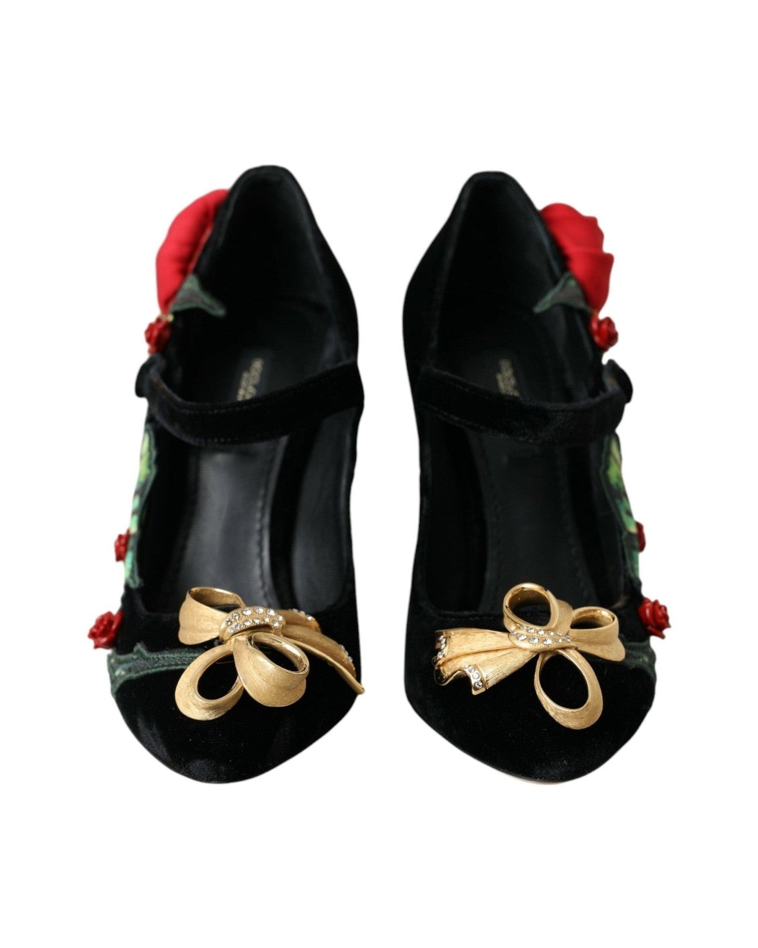 Dolce & Gabbana Black Roses Crystal Brooch Mary Jane Shoes Glam Steals