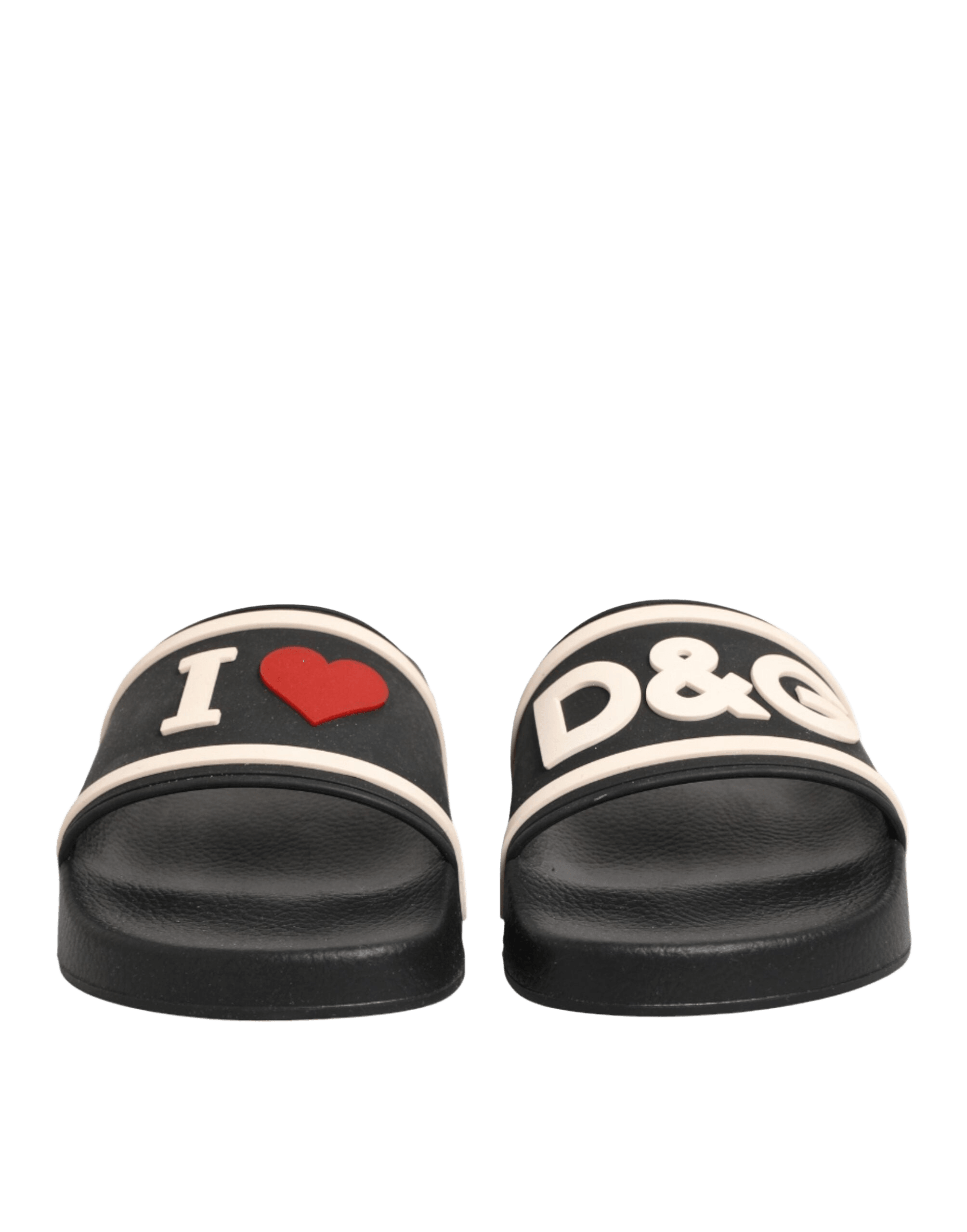 Dolce & Gabbana Black Rubber Slides Sandals Beachwear Shoes Glam Steals