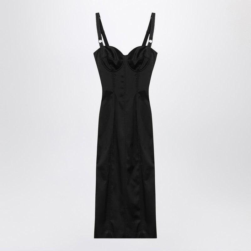 Dolce & Gabbana Black Satin Dolce&gabbana Bustier Dress Glam Steals