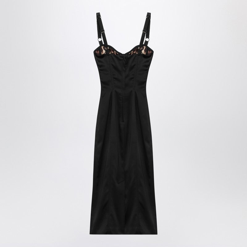 Dolce & Gabbana Black Satin Dolce&gabbana Bustier Dress Glam Steals