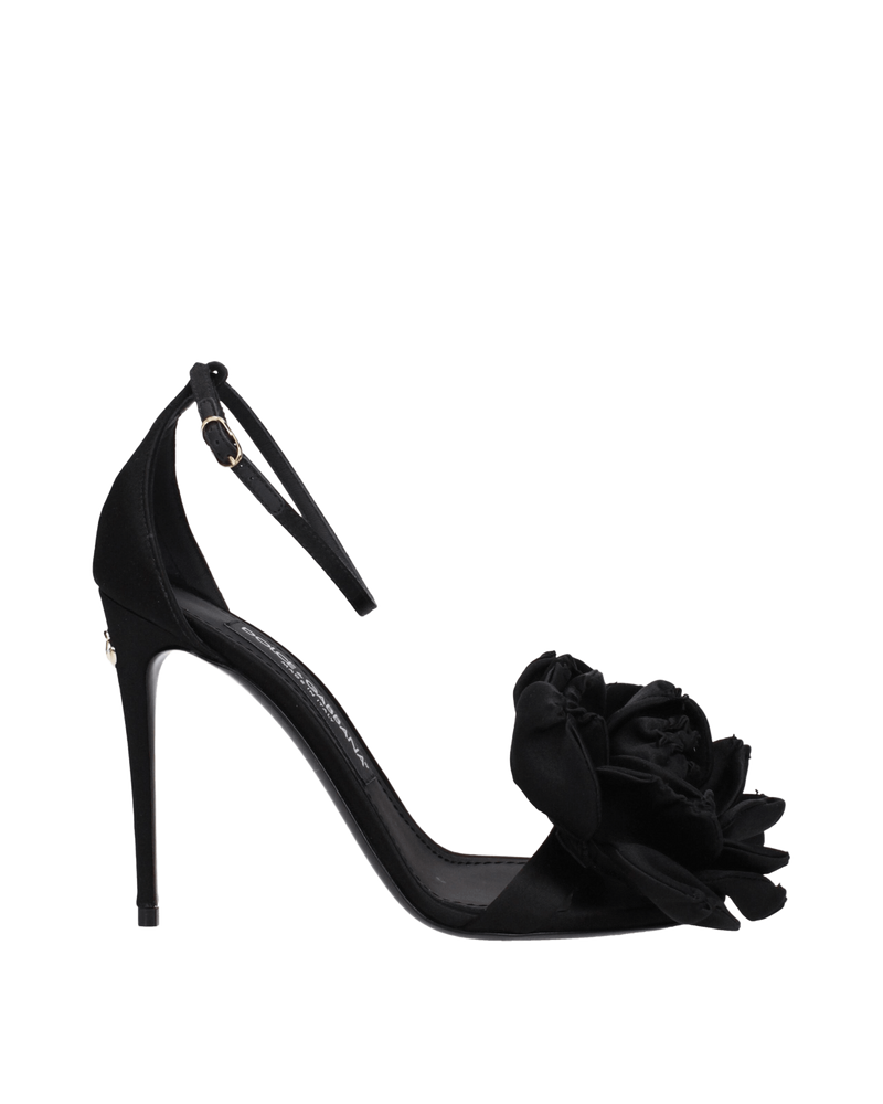 Dolce & Gabbana Black Satin Stiletto Heel Glam Steals