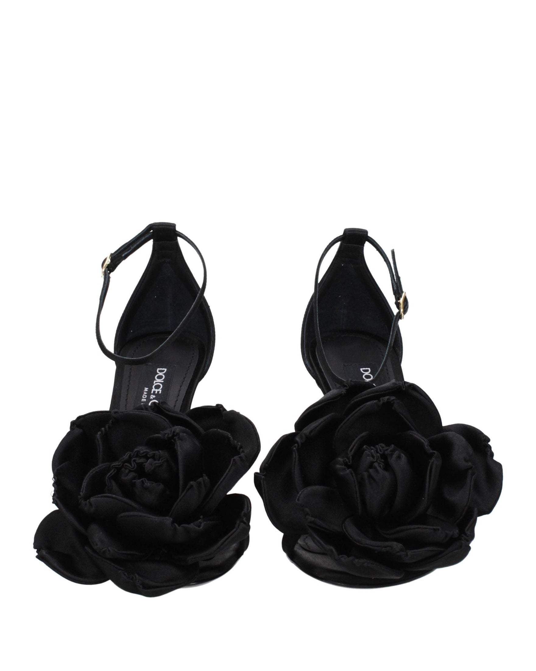 Dolce & Gabbana Black Satin Stiletto Heel Glam Steals