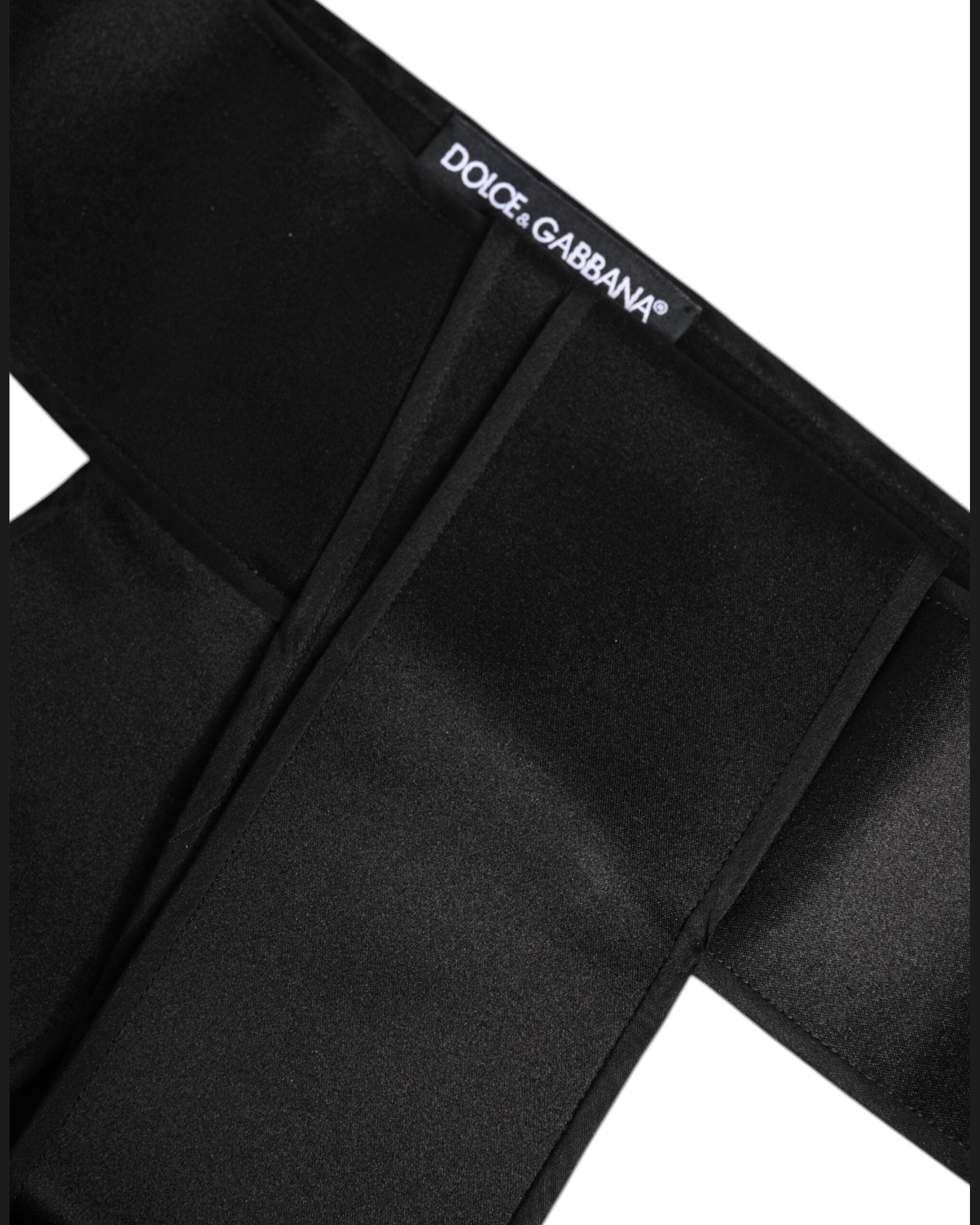 Dolce & Gabbana Black Satin Wide Waist Belt Glam Steals