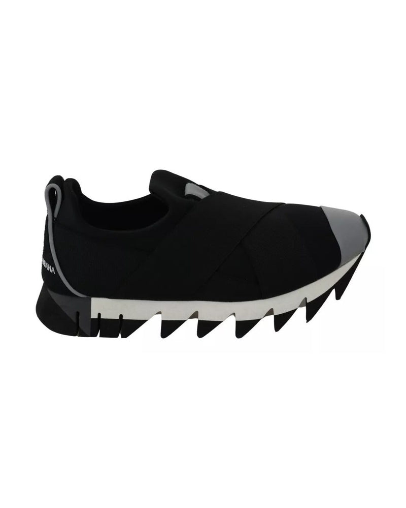 Dolce & Gabbana Black Shark Neoprene Stretch Sneakers Shoes Glam Steals