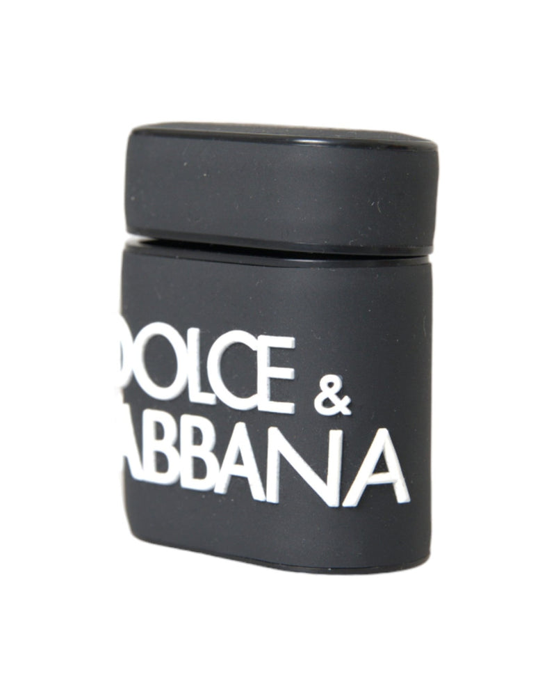 Dolce & Gabbana Black Silicone Embossed Logo Airpods Case Headphone & Headset Accessories