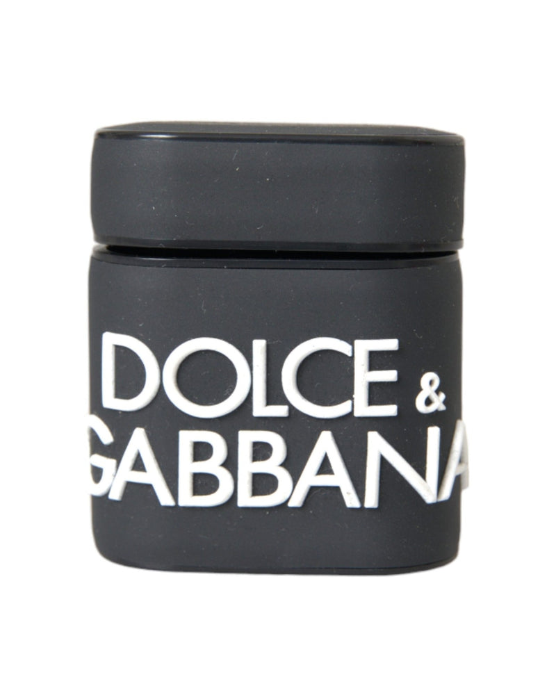 Dolce & Gabbana Black Silicone Embossed Logo Airpods White Case Glam Steals