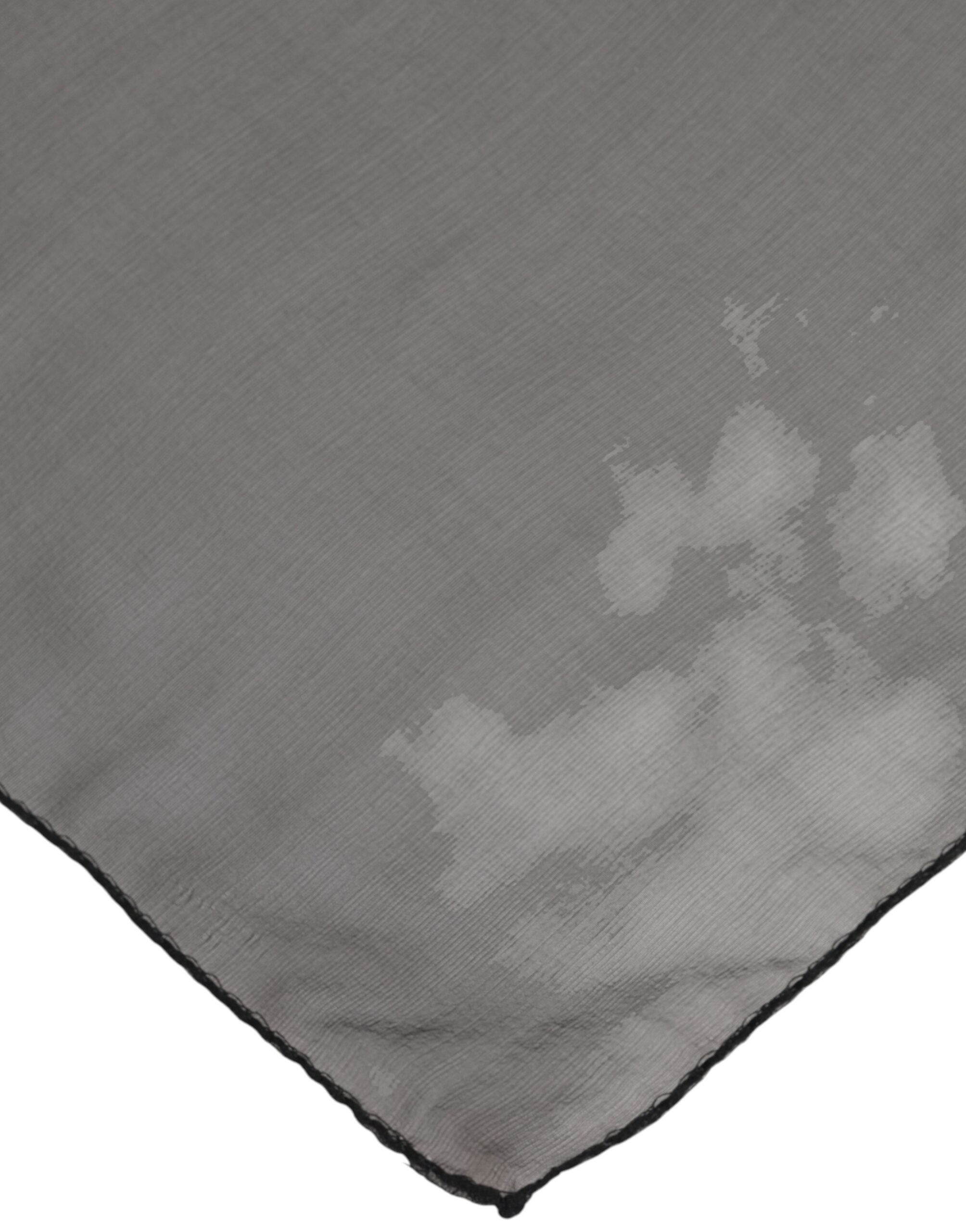 Dolce & Gabbana Black Silk Gray Square Women Foulard Scarf Glam Steals