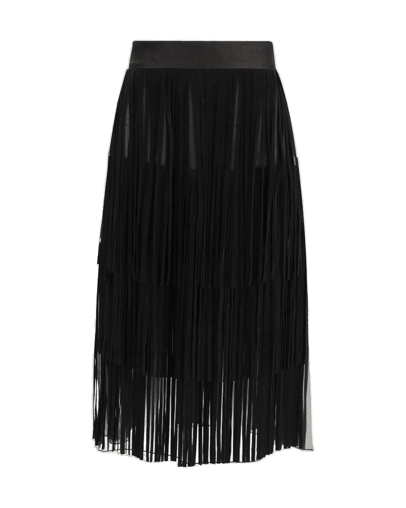 Dolce & Gabbana Black Silk Long Skirt Glam Steals