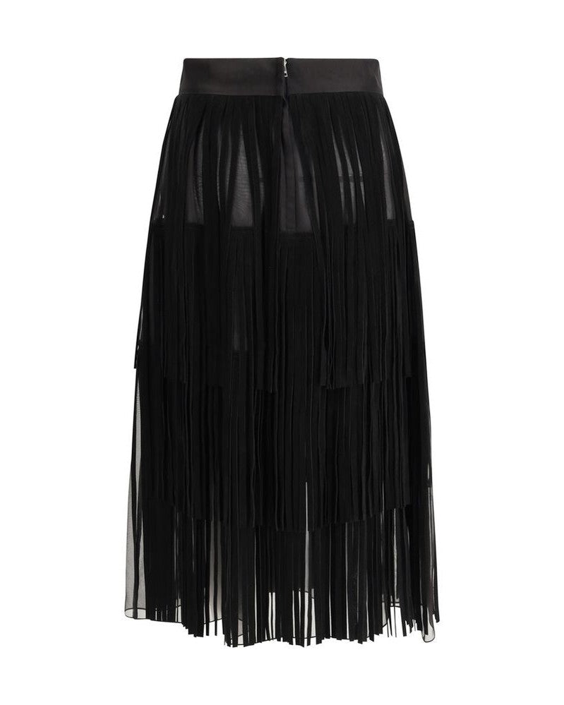 Dolce & Gabbana Black Silk Long Skirt Glam Steals