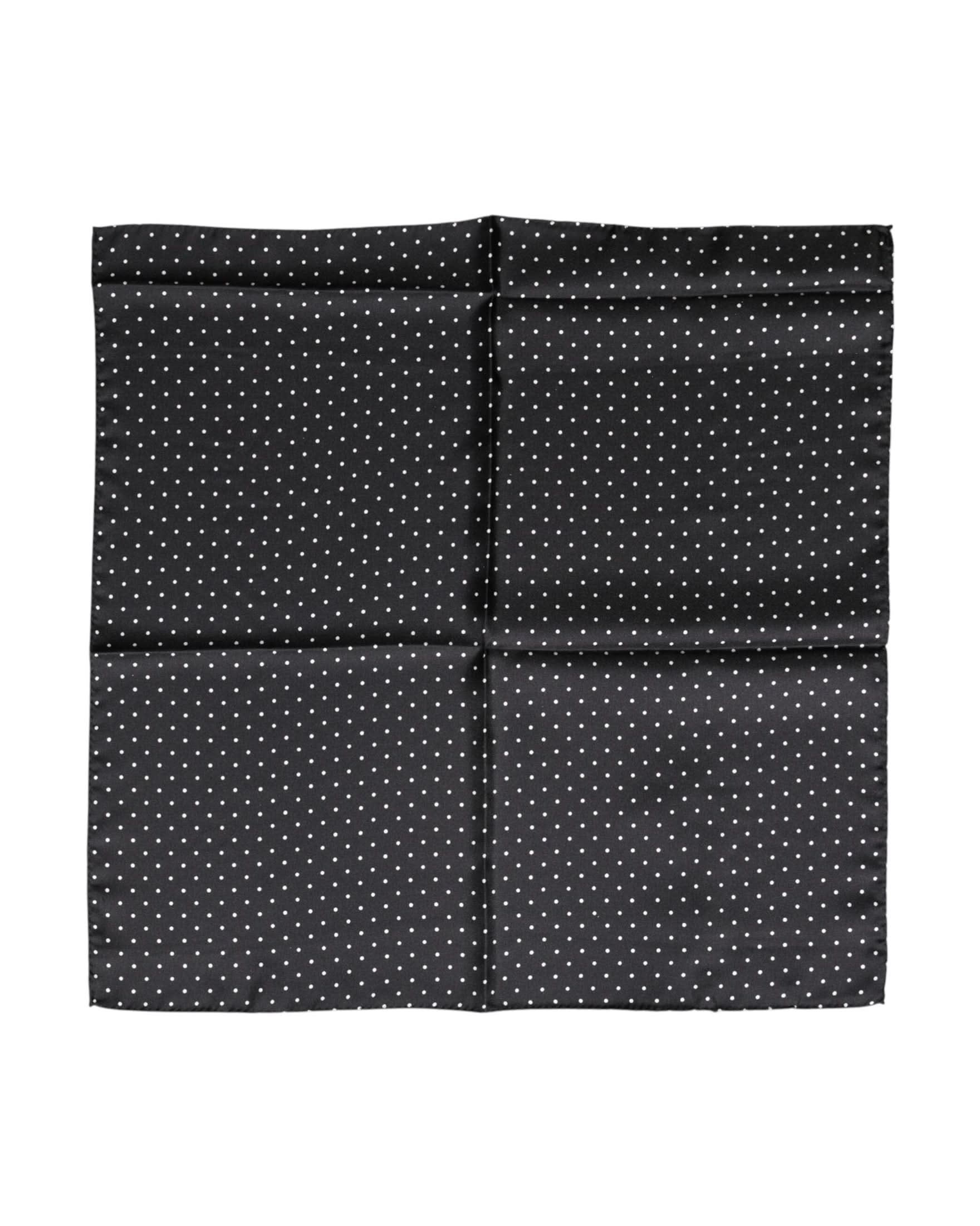 Dolce & Gabbana Black Silk Polka Dot Square Foulard Scarf Scarves & Shawls