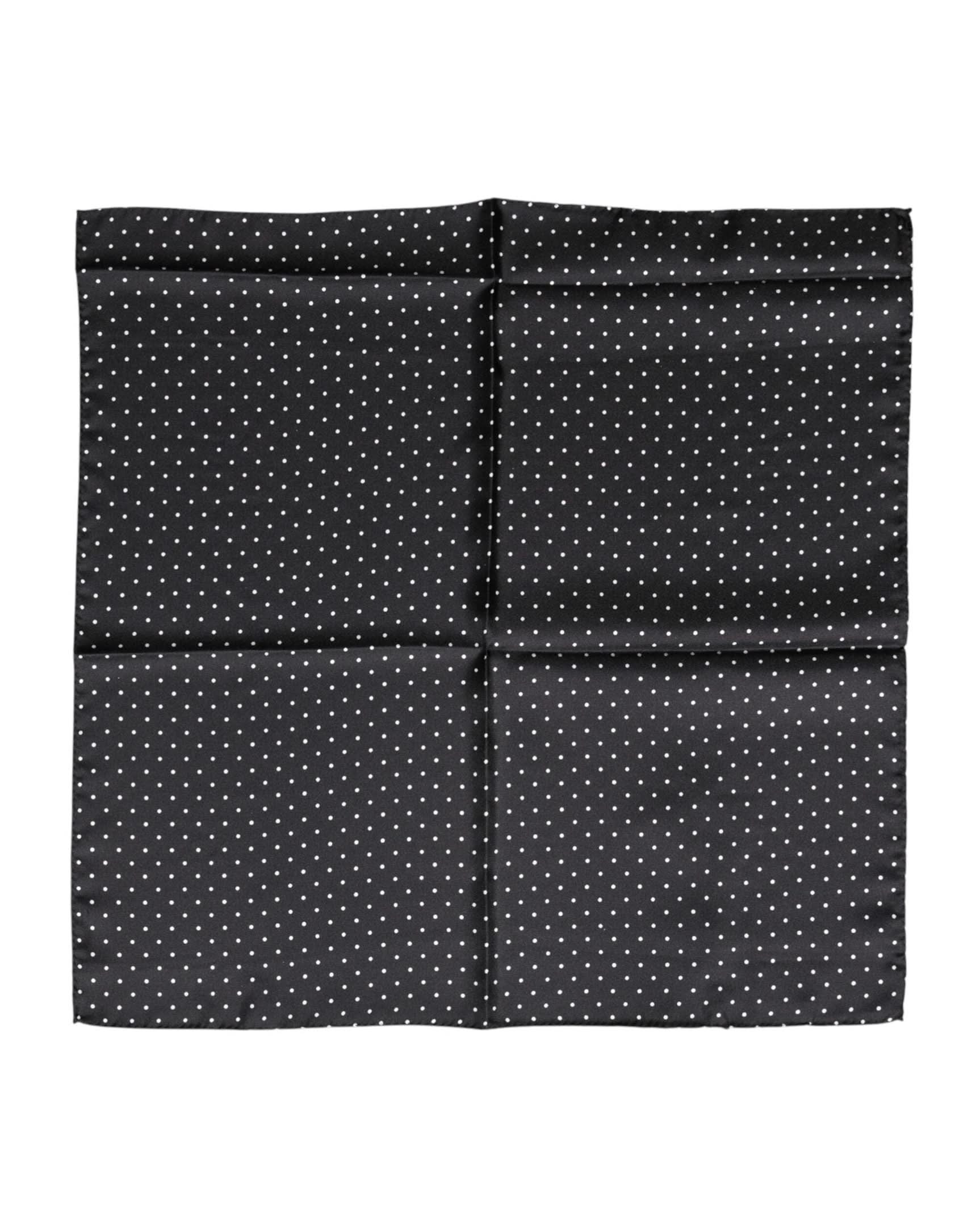 Dolce & Gabbana Black Silk Polka Dot Square Foulard Scarf Scarves & Shawls