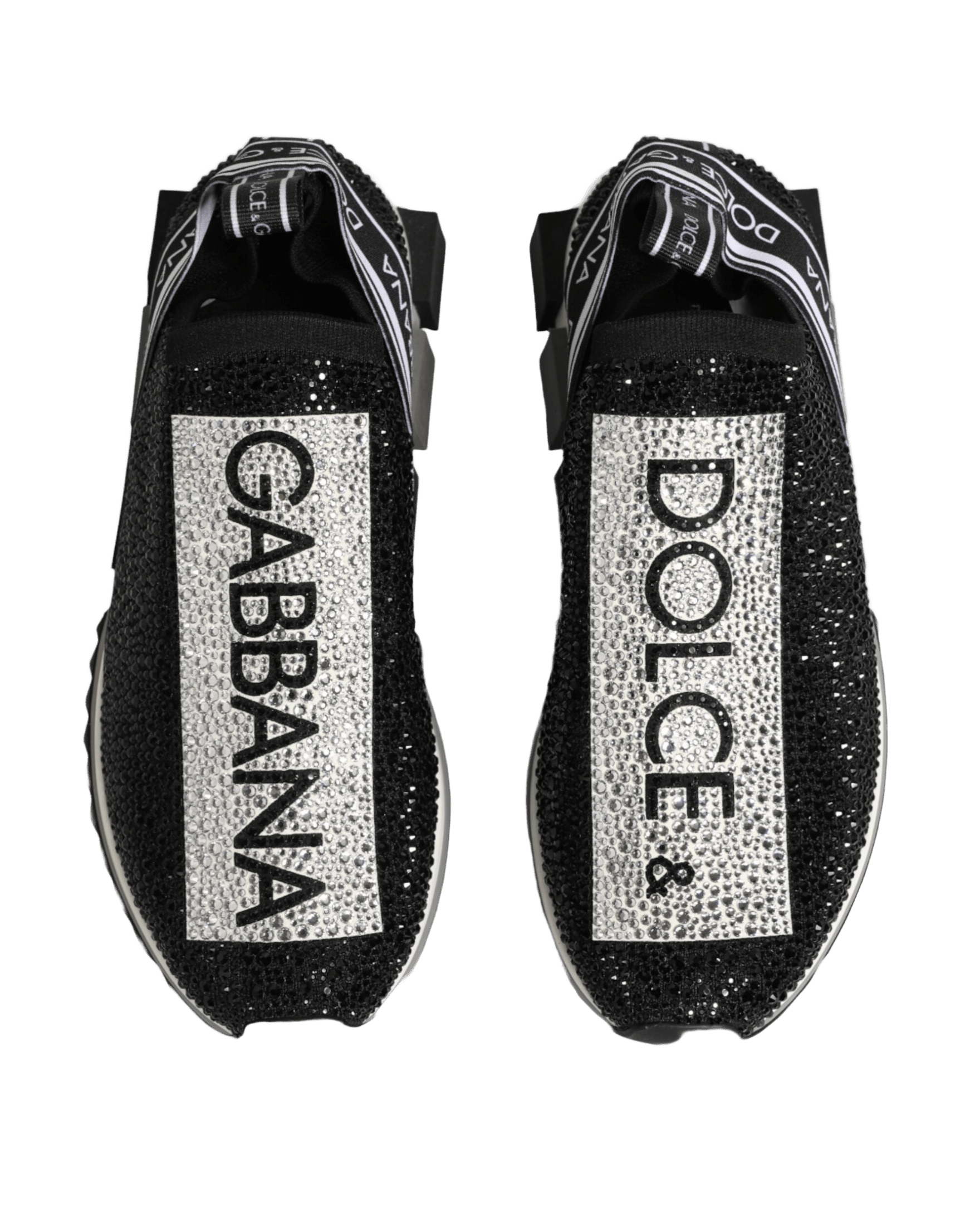 Dolce & Gabbana Black Silver Slip On Sorrento Sneakers Shoes Glam Steals