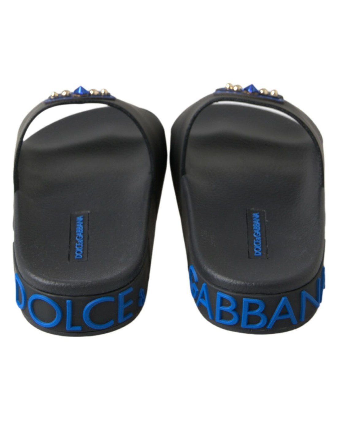 Dolce & Gabbana Black Slides Sandals Beach Saint Barth Shoes Flats