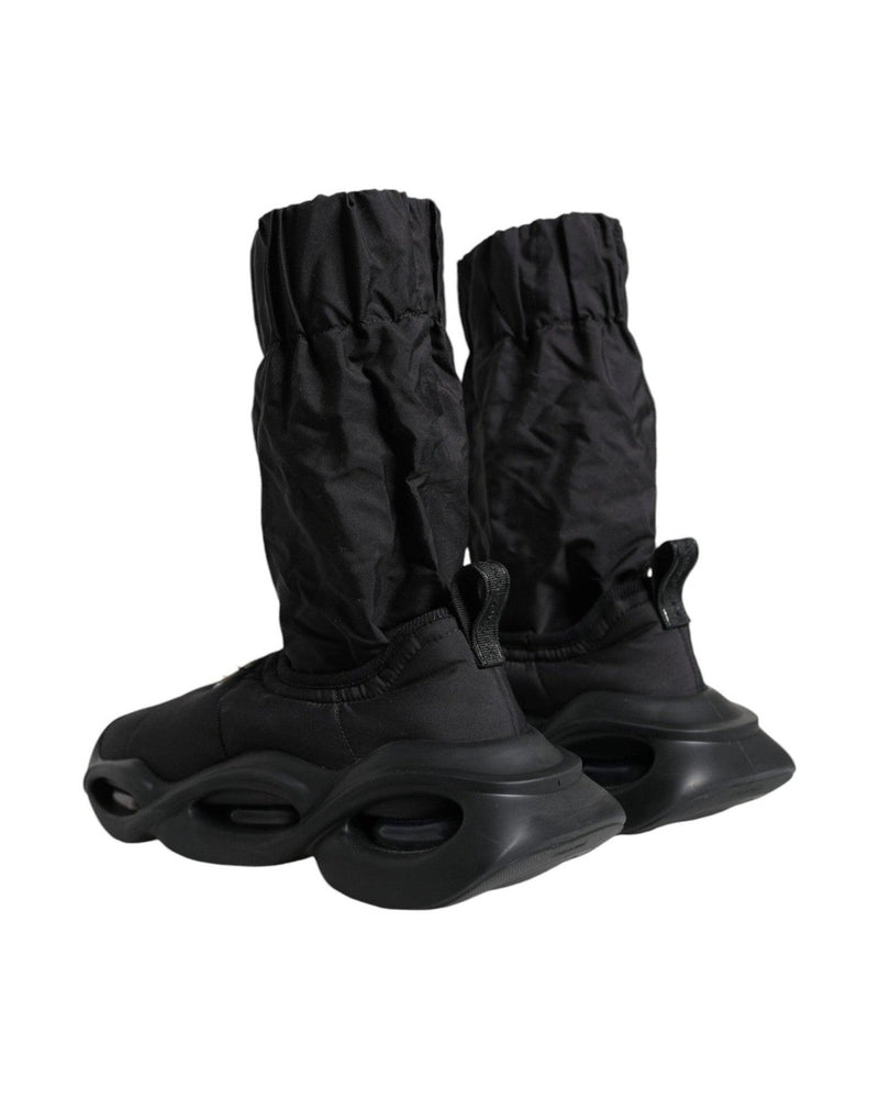 Dolce & Gabbana Black Slip On Wave Socks Sneakers Shoes Sneakers