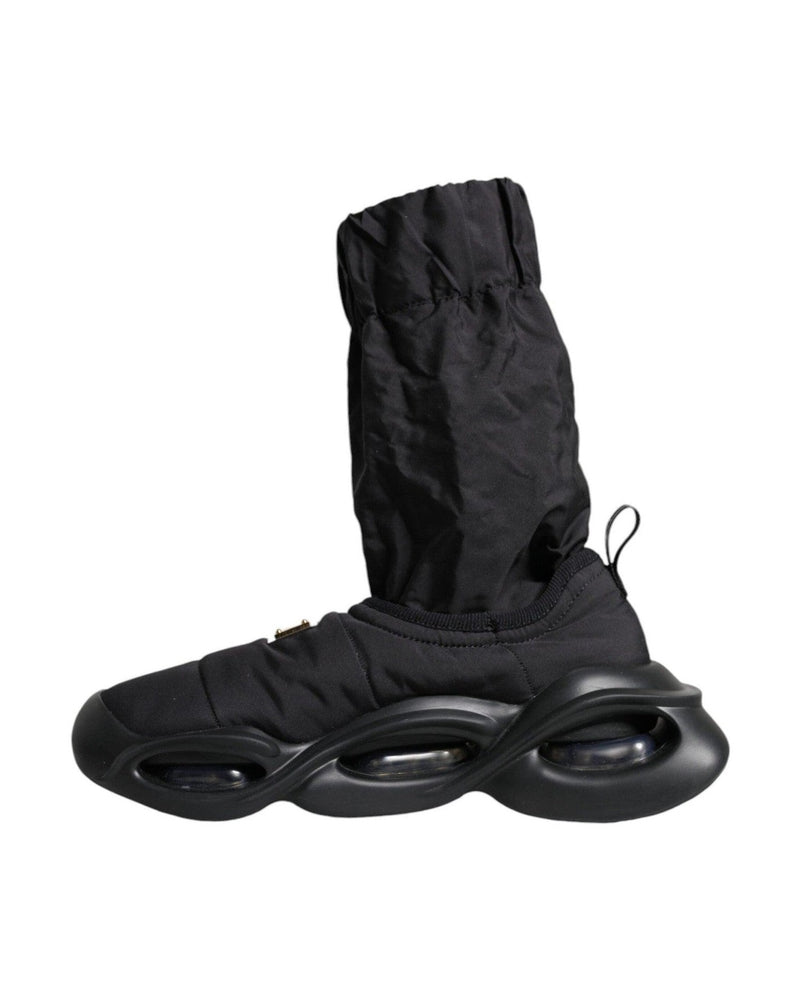 Dolce & Gabbana Black Slip On Wave Socks Sneakers Shoes Sneakers
