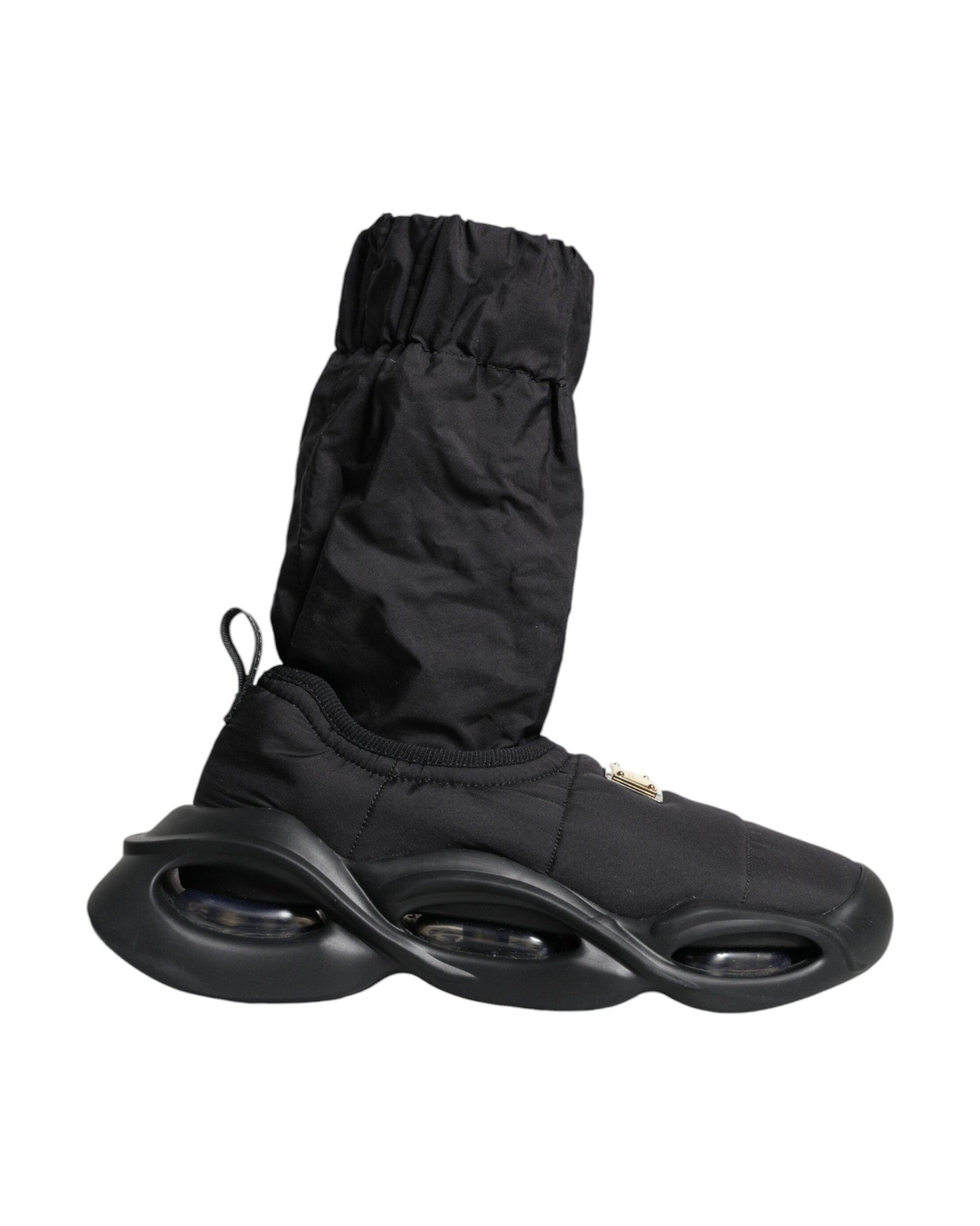 Dolce & Gabbana Black Slip On Wave Socks Sneakers Shoes Glam Steals