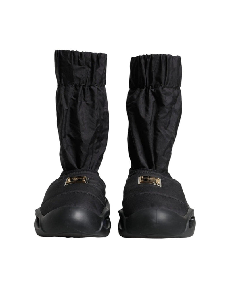 Dolce & Gabbana Black Slip On Wave Socks Sneakers Shoes Glam Steals