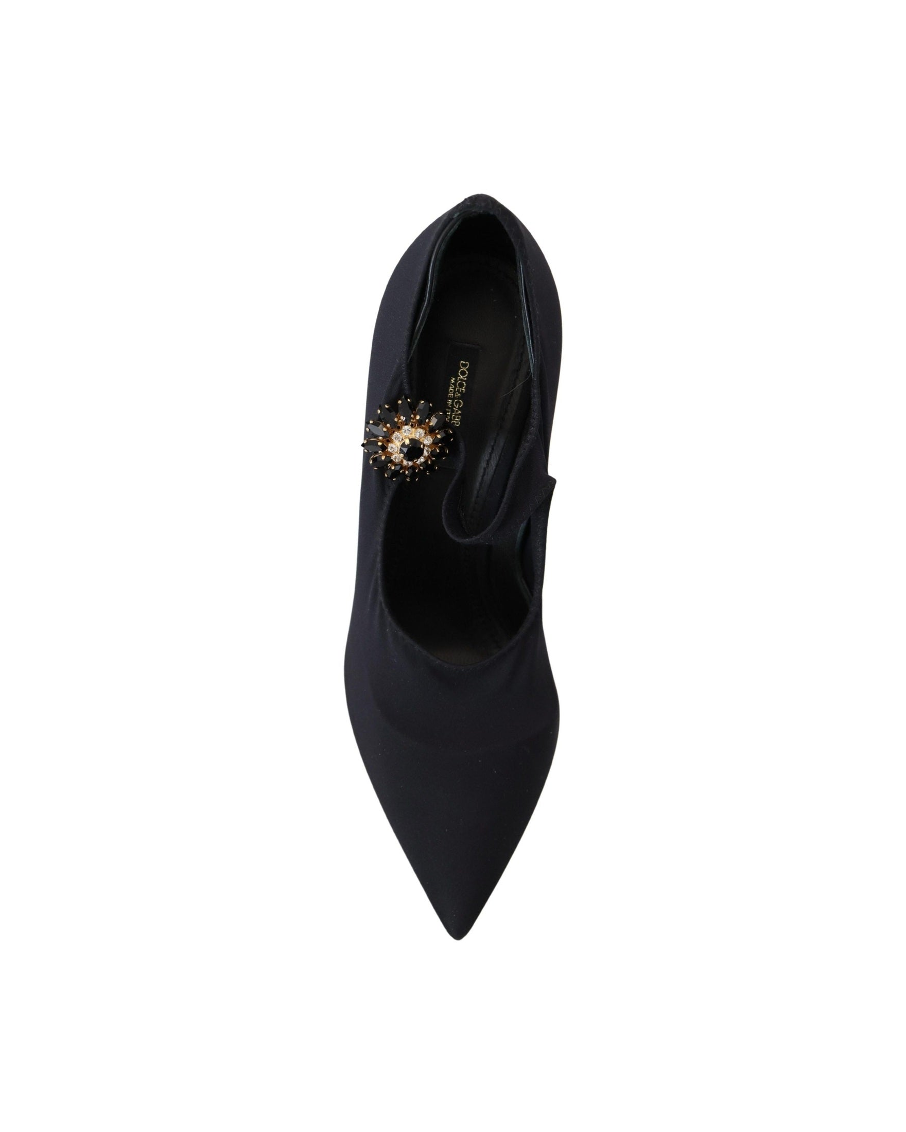 Dolce & Gabbana Black Socks Stretch Crystal Pumps Glam Steals