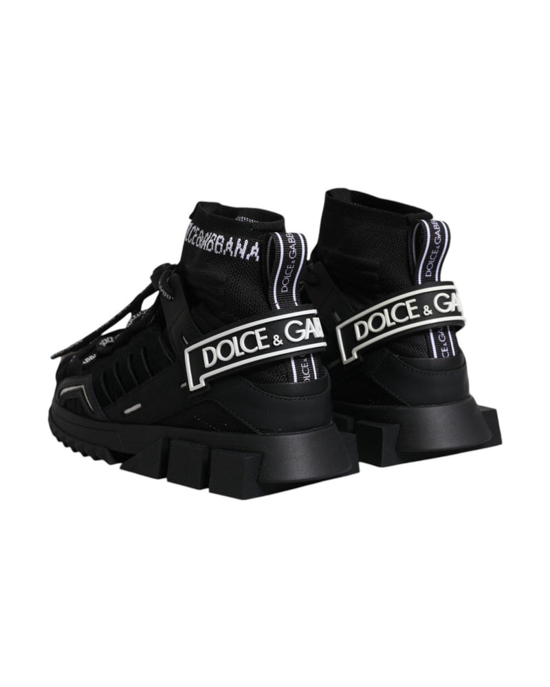 Dolce & Gabbana Black Sorrento Socks Logo Sneakers Shoes Sneakers
