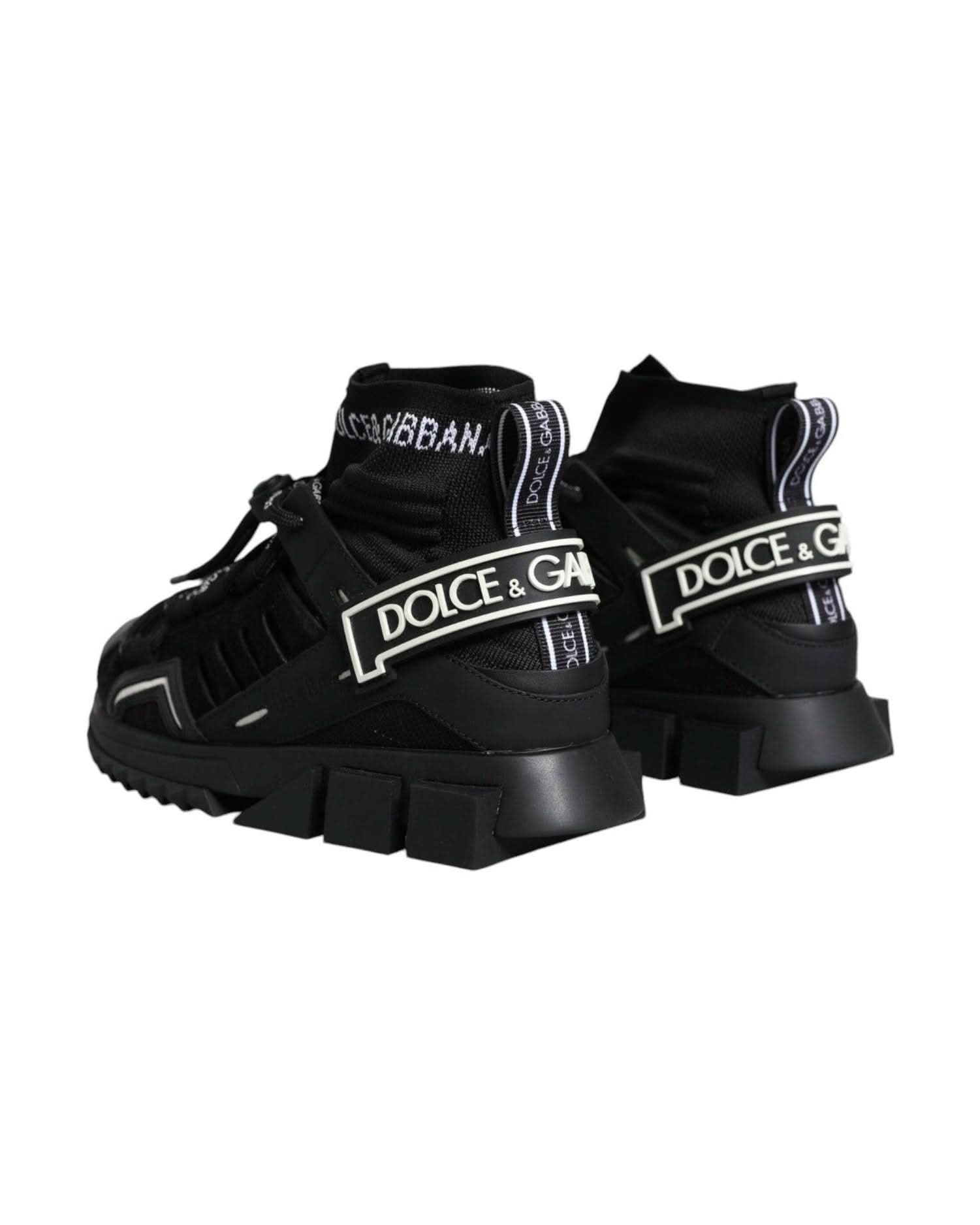 Dolce & Gabbana Black Sorrento Socks Logo Sneakers Shoes Sneakers