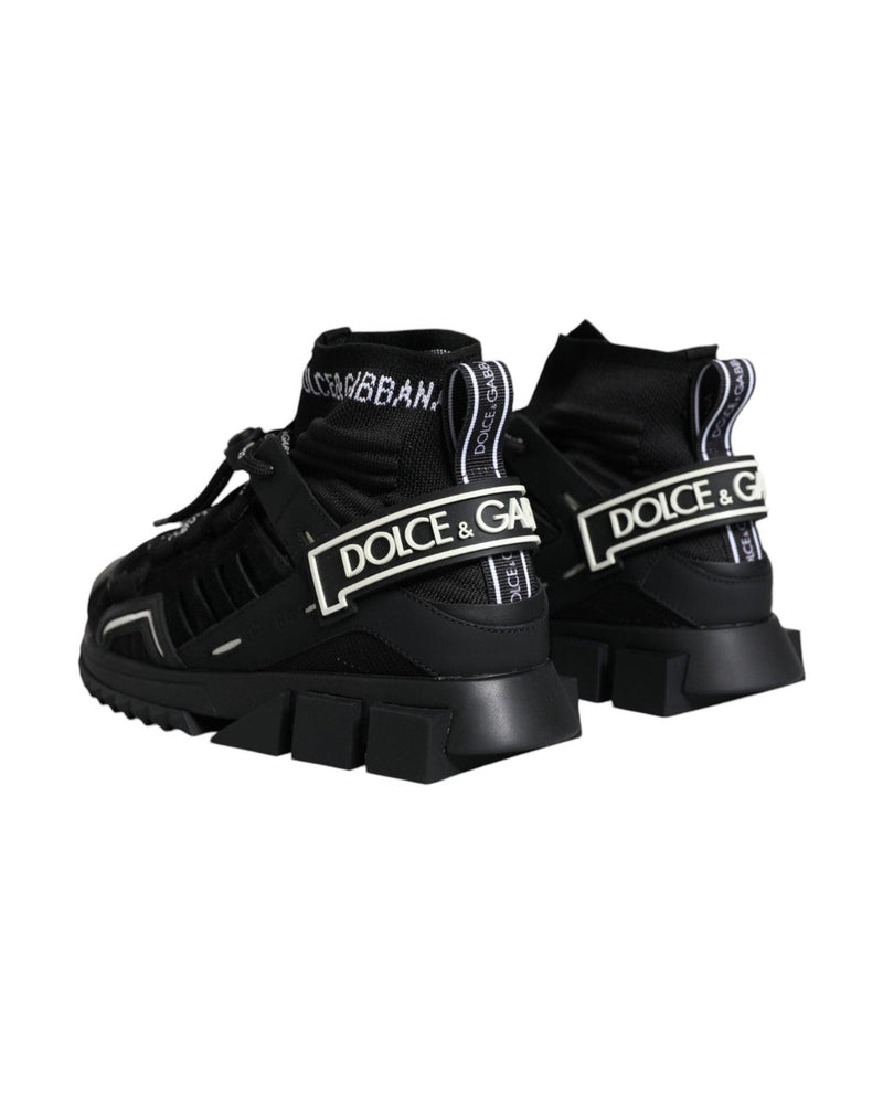 Dolce & Gabbana Black Sorrento Socks Logo Sneakers Shoes Sneakers