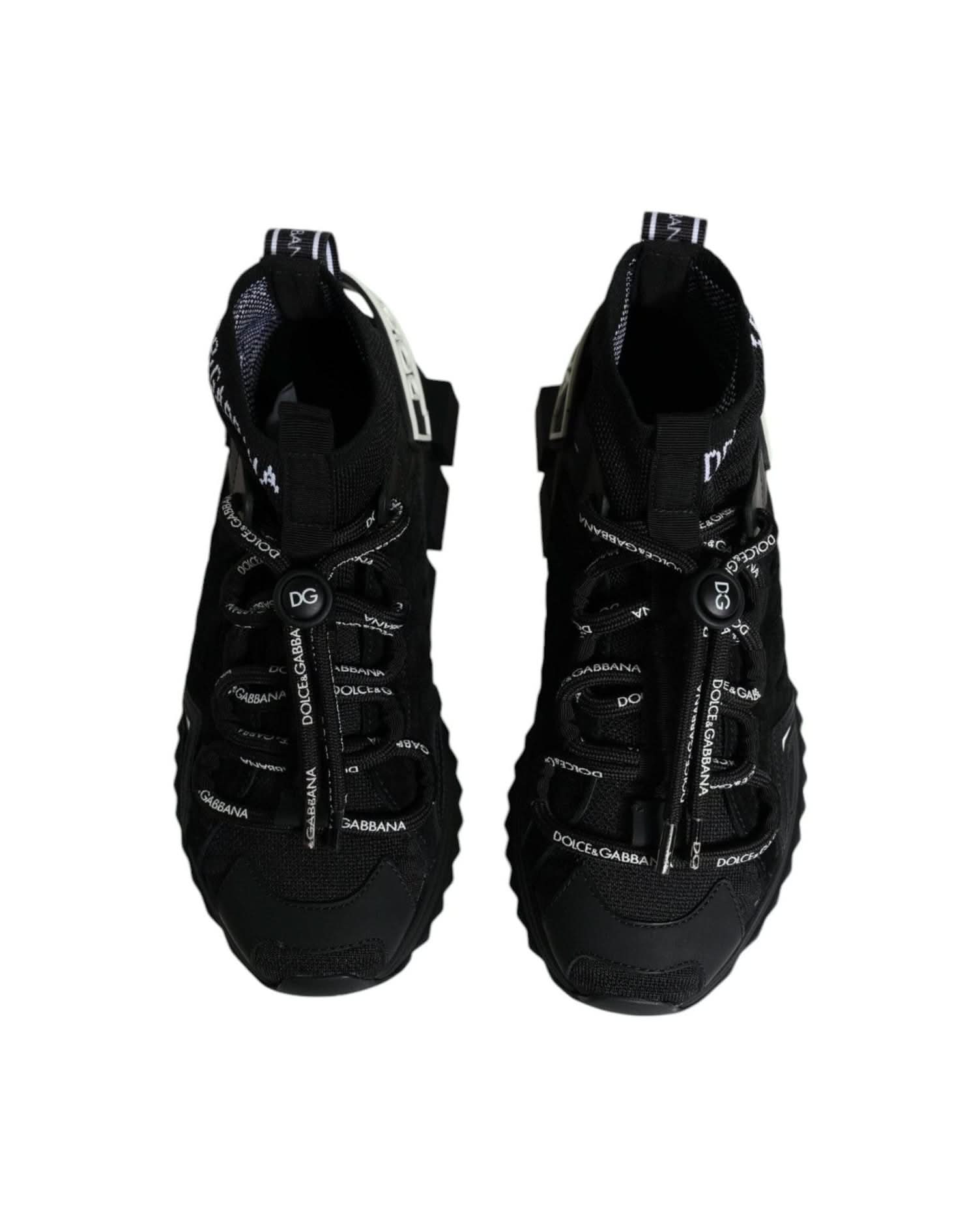 Dolce & Gabbana Black Sorrento Socks Logo Sneakers Shoes Sneakers