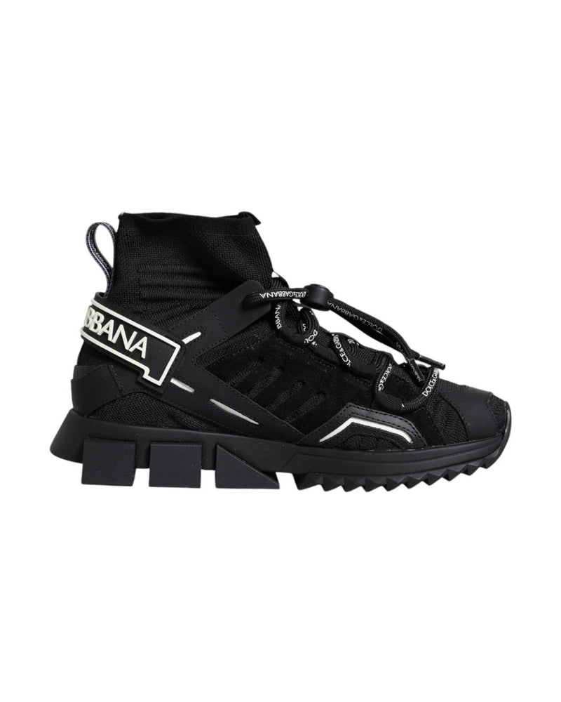 Dolce & Gabbana Black Sorrento Socks Logo Sneakers Shoes Sneakers