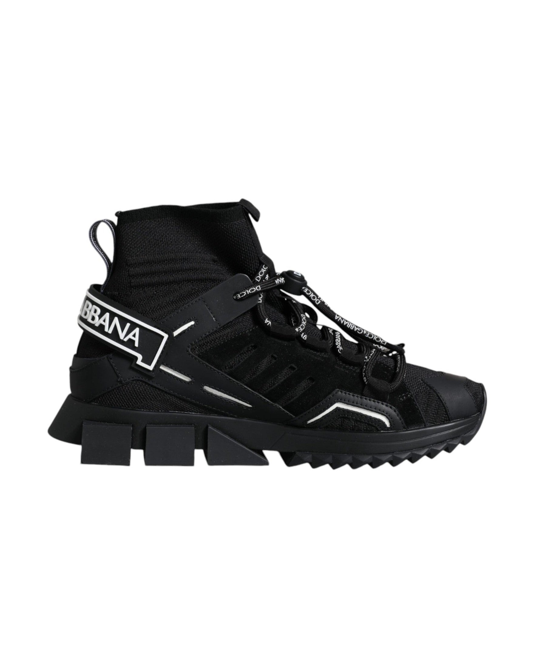 Dolce & Gabbana Black Sorrento Socks Logo Sneakers Shoes Glam Steals