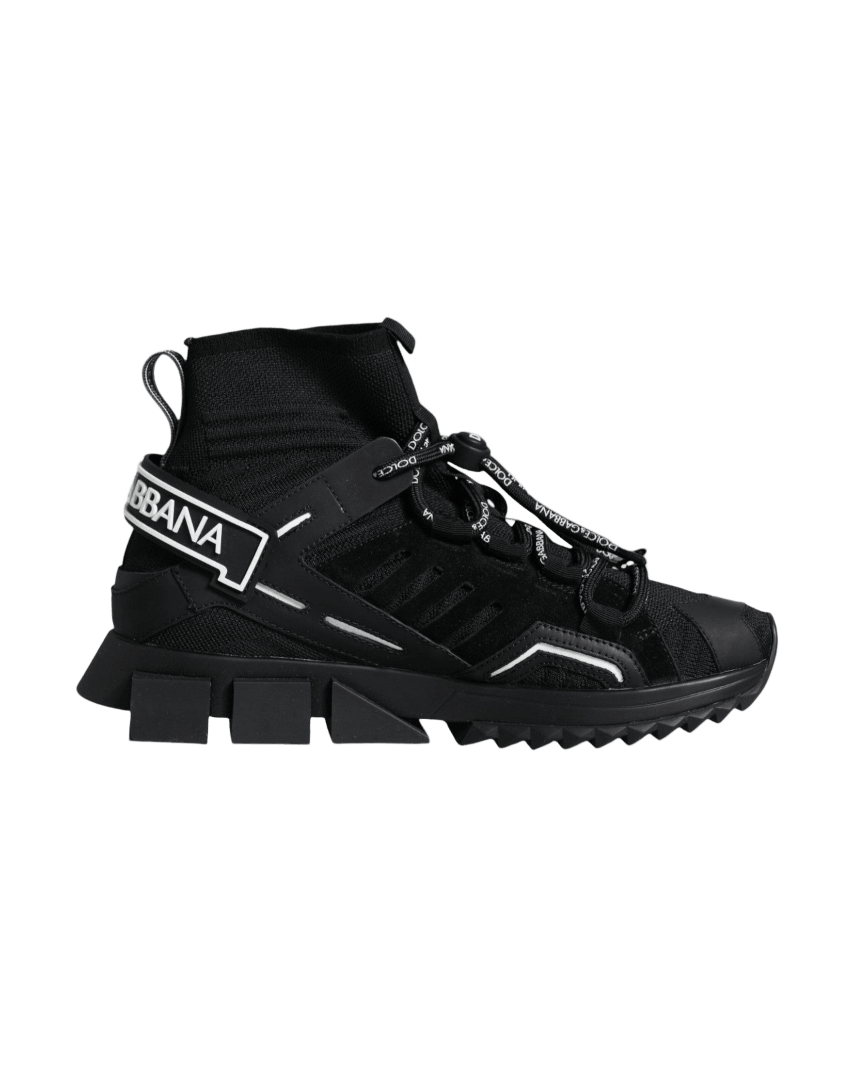 Dolce & Gabbana Black Sorrento Socks Logo Sneakers Shoes Glam Steals