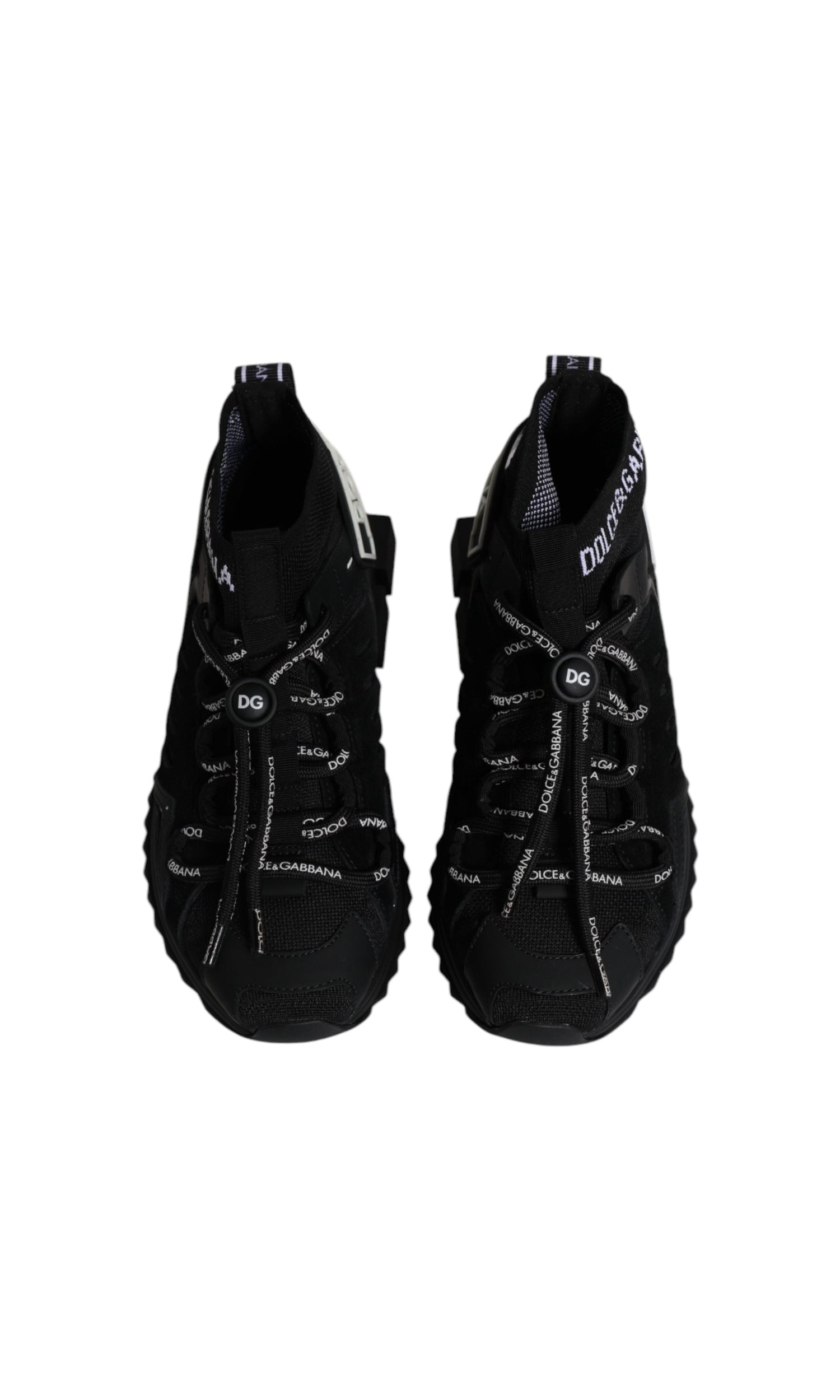 Dolce & Gabbana Black Sorrento Socks Logo Sneakers Shoes Glam Steals
