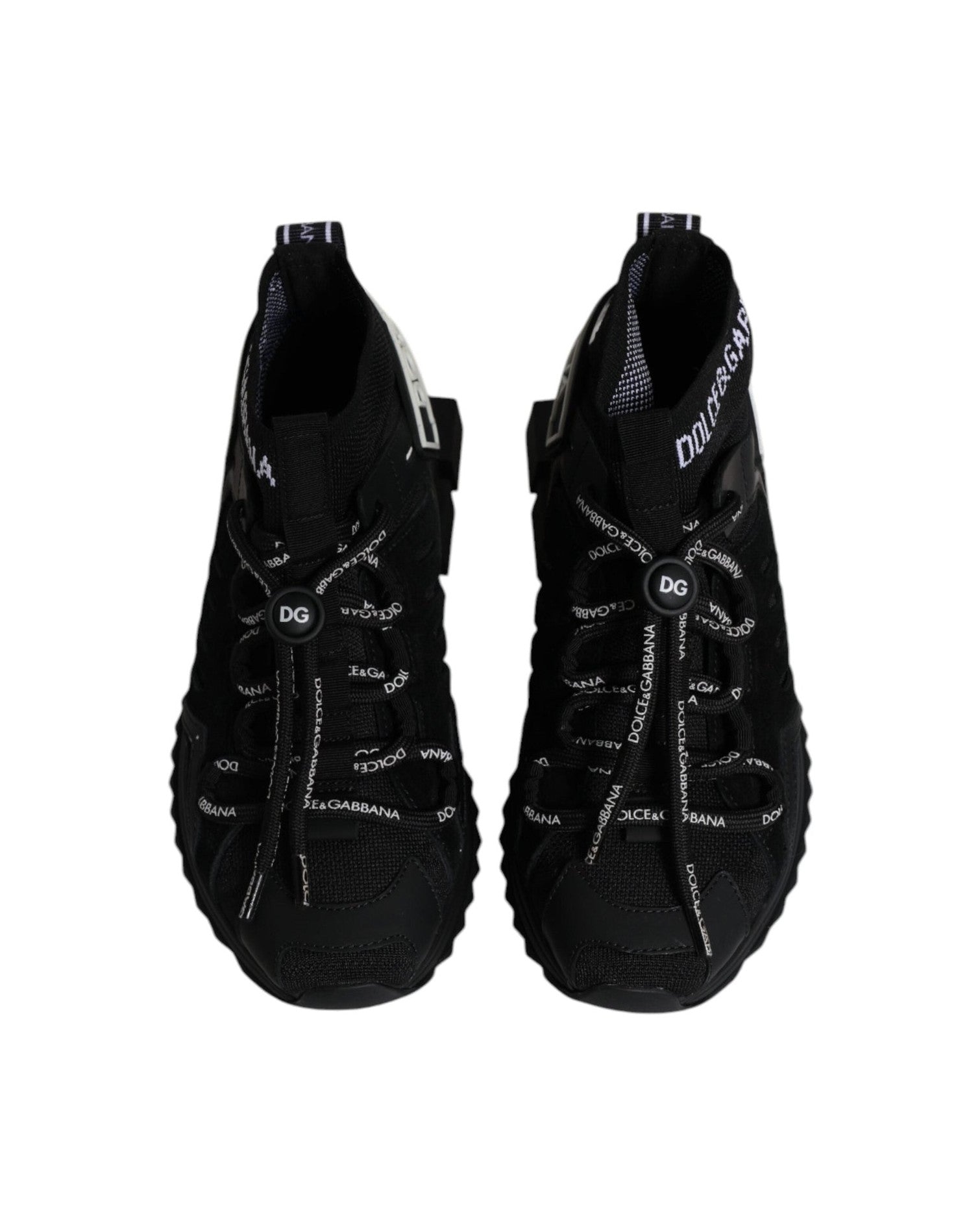 Dolce & Gabbana Black Sorrento Socks Logo Sneakers Shoes Glam Steals