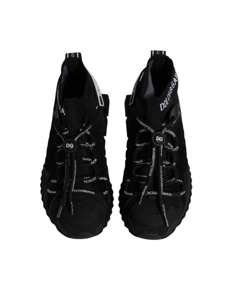 Dolce & Gabbana Black Sorrento Socks Logo Sneakers Shoes Glam Steals