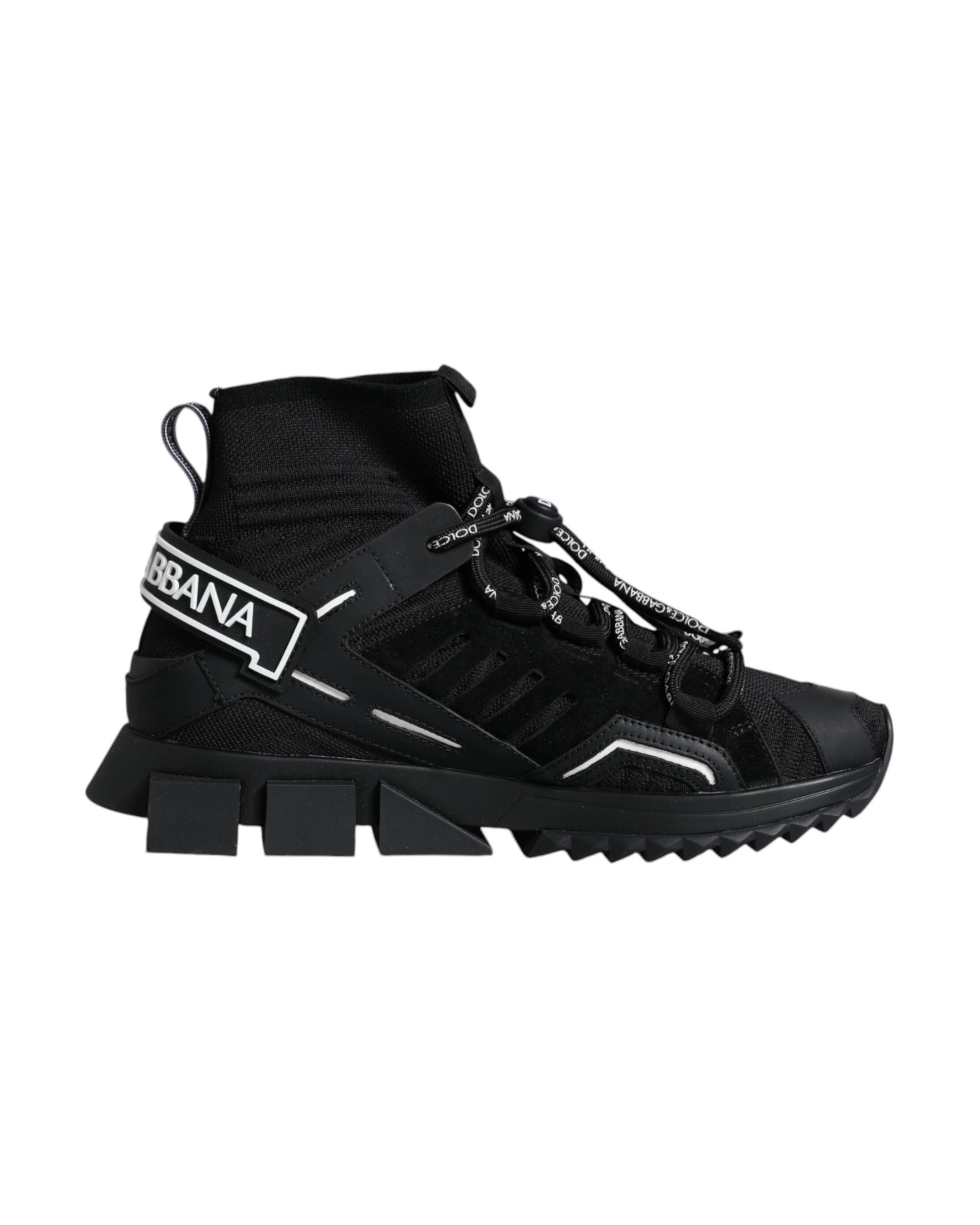 Dolce & Gabbana Black Sorrento Socks Logo Sneakers Shoes Glam Steals