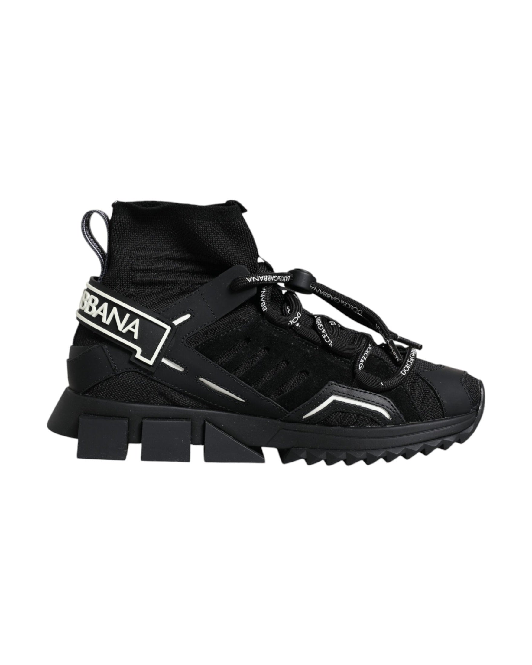 Dolce & Gabbana Black Sorrento Socks Logo Sneakers Shoes Glam Steals