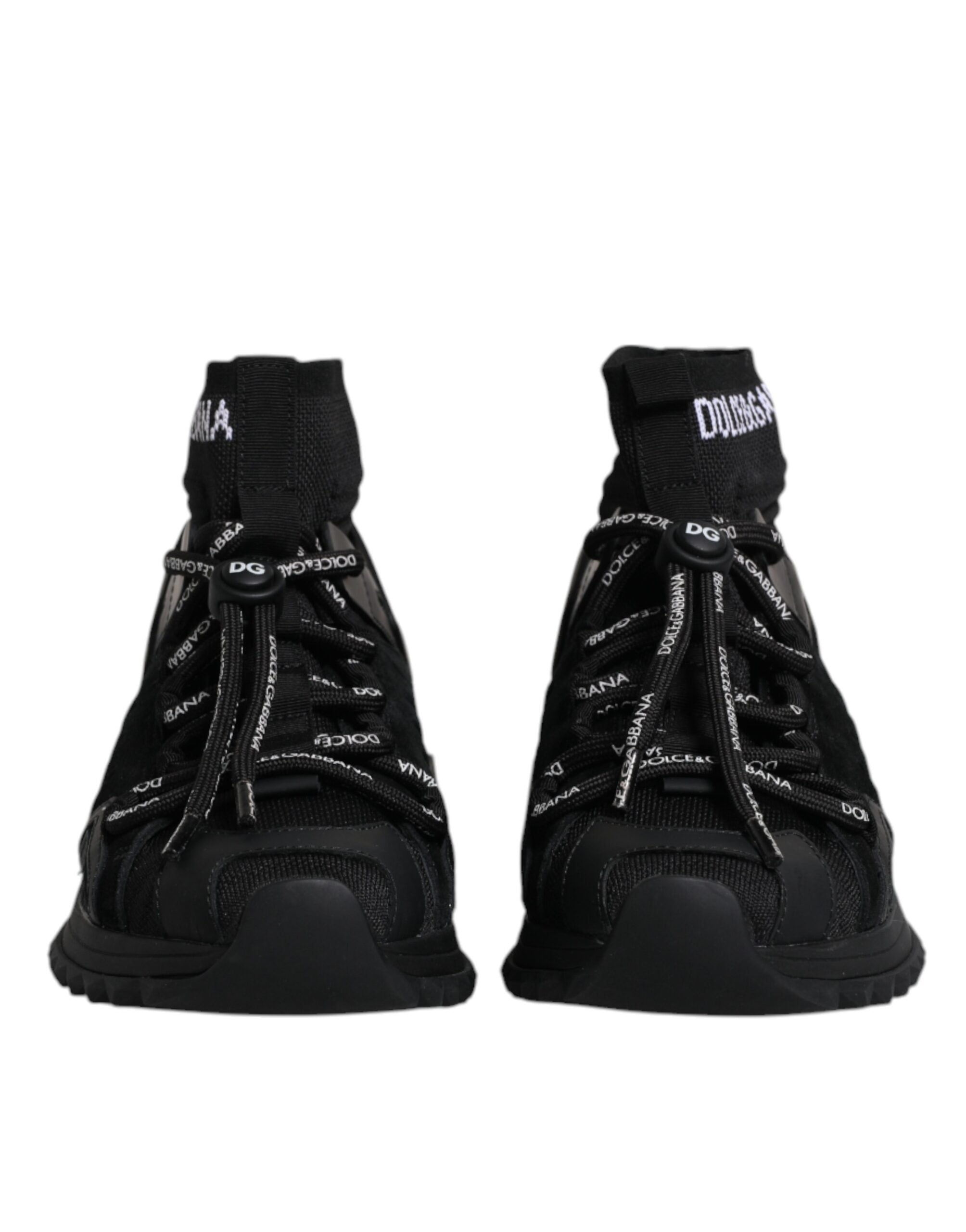 Dolce & Gabbana Black Sorrento Socks Logo Sneakers Shoes Glam Steals