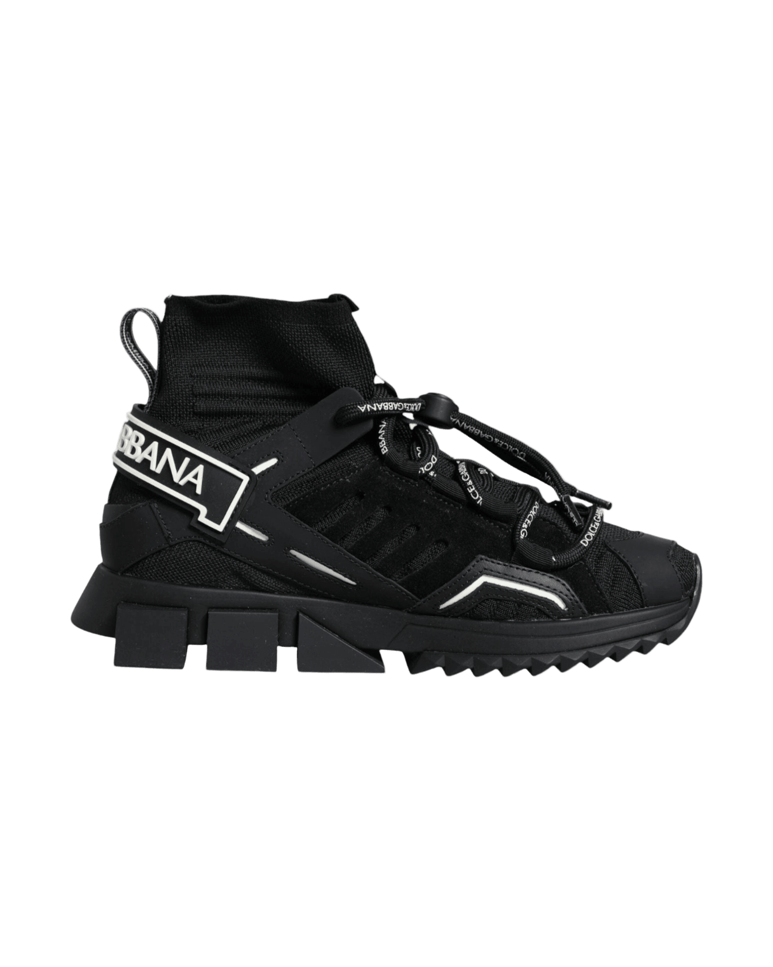 Dolce & Gabbana Black Sorrento Socks Logo Sneakers Shoes