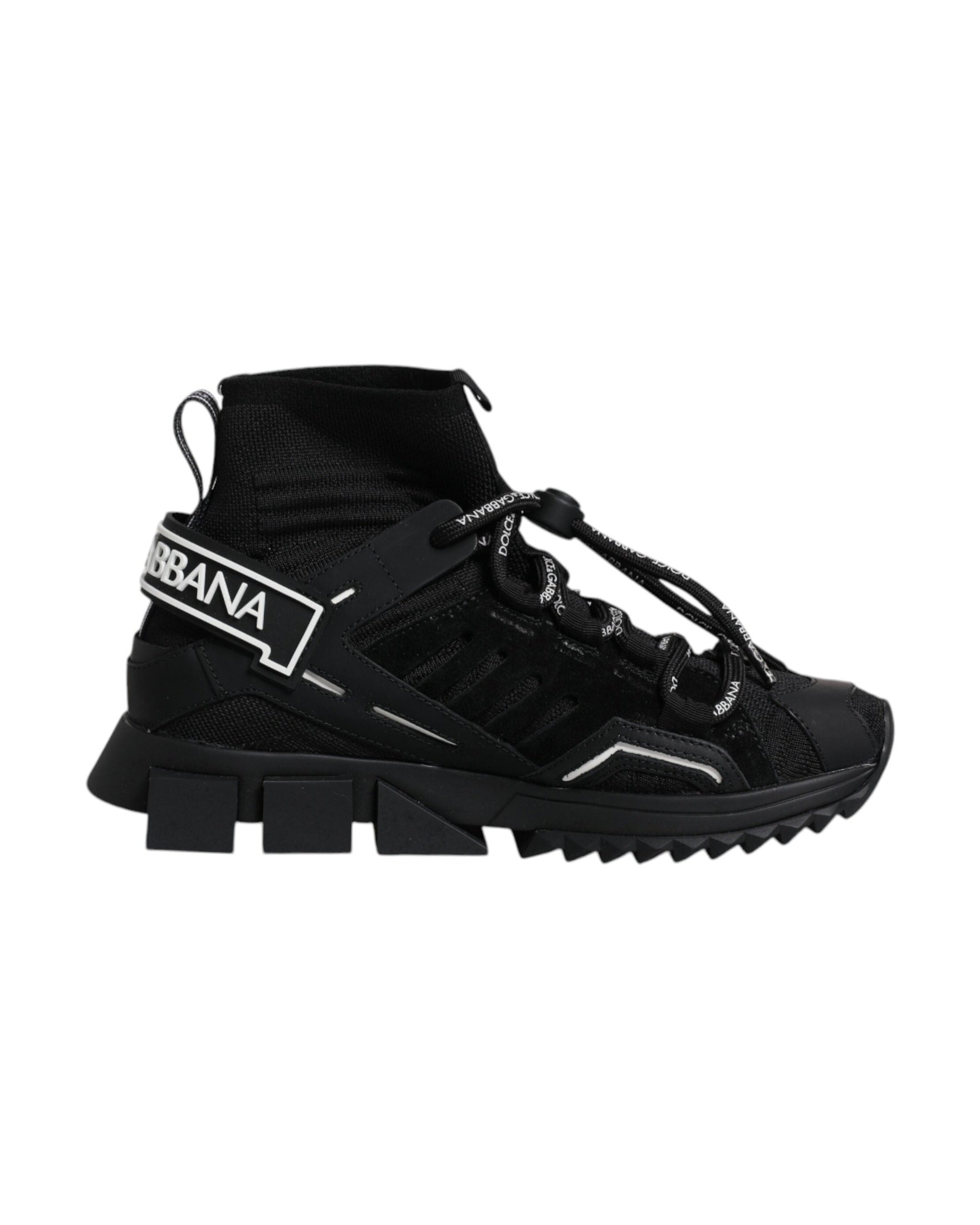 Dolce & Gabbana Black Sorrento Socks Logo Sneakers Shoes Glam Steals