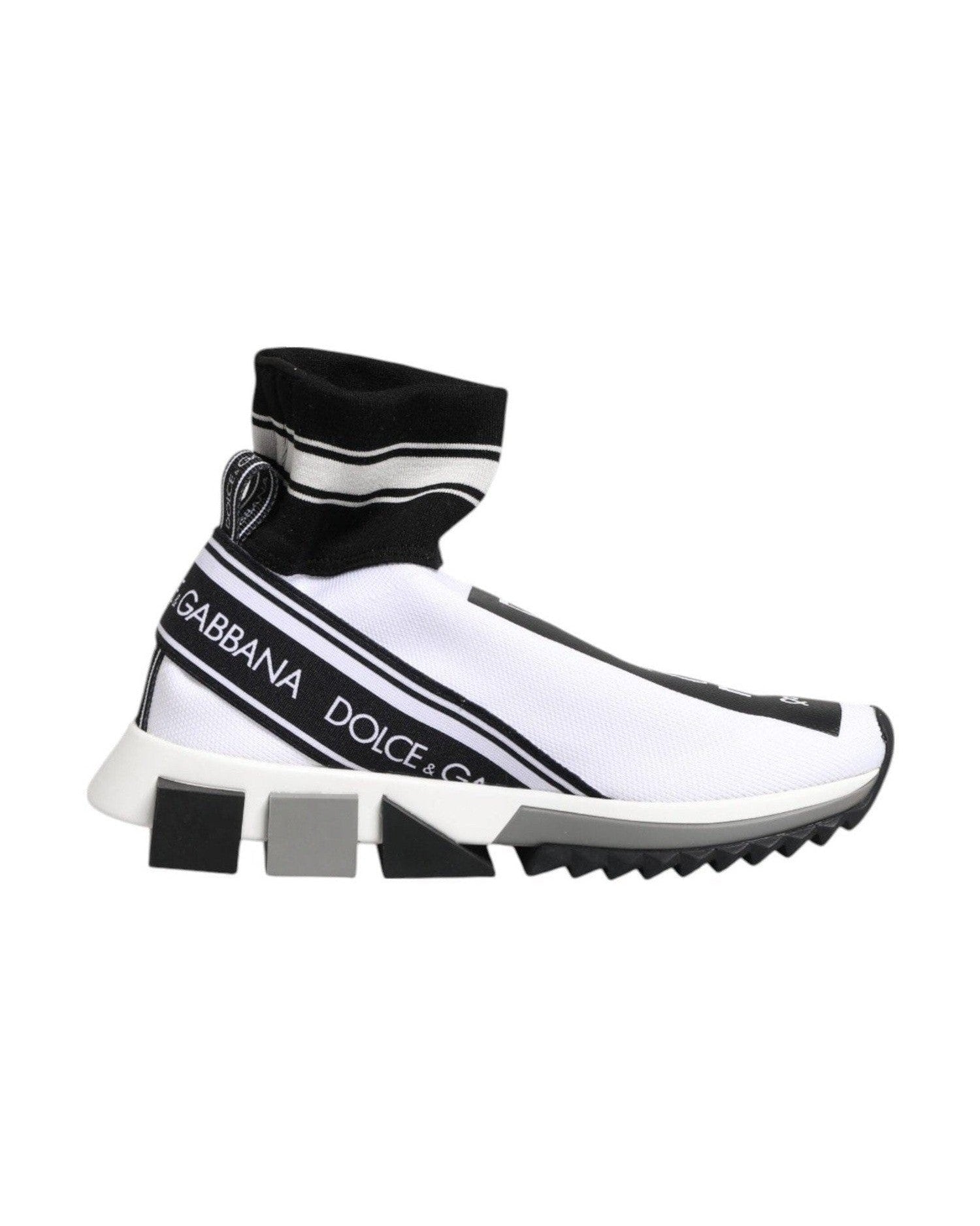Dolce & Gabbana Black White Sorrento Socks Sneakers Shoes Glam Steals
