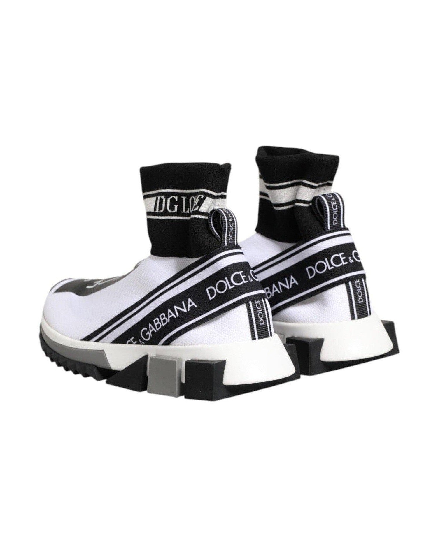 Dolce & Gabbana Black White Sorrento Socks Sneakers Shoes Glam Steals