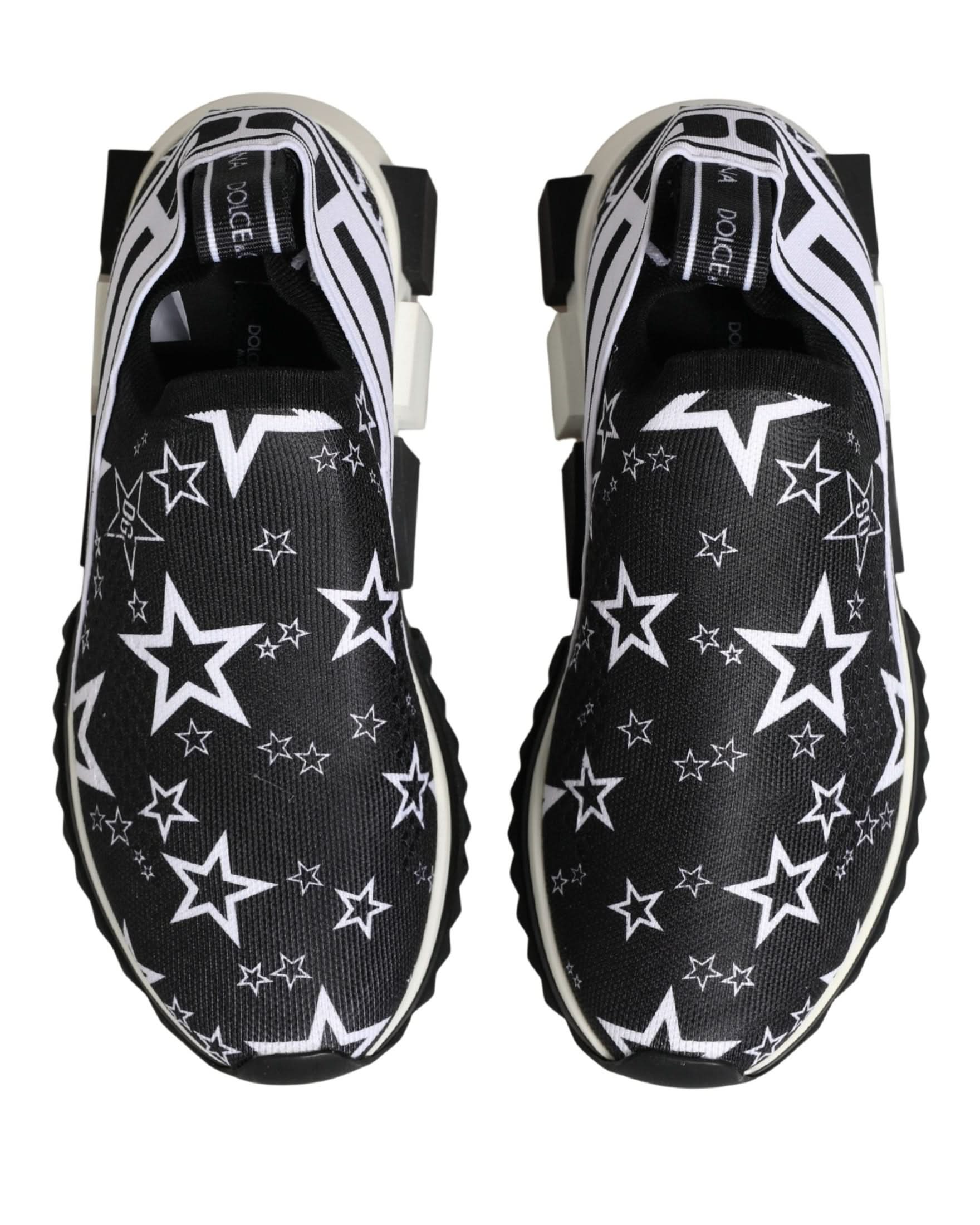 Dolce & Gabbana Black Stars Logo Sorrento Sneakers Shoes Glam Steals