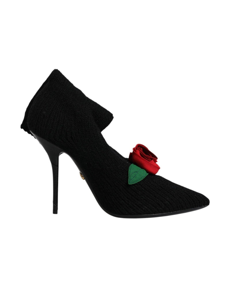 Dolce & Gabbana Black Stiletto Heels Mid Calf Boots Shoes Boots