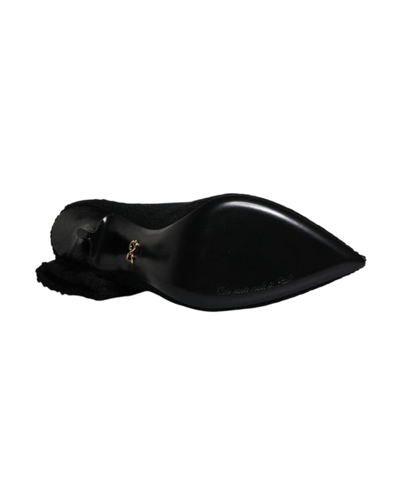 Dolce & Gabbana Black Stiletto Heels Mid Calf Boots Shoes Boots
