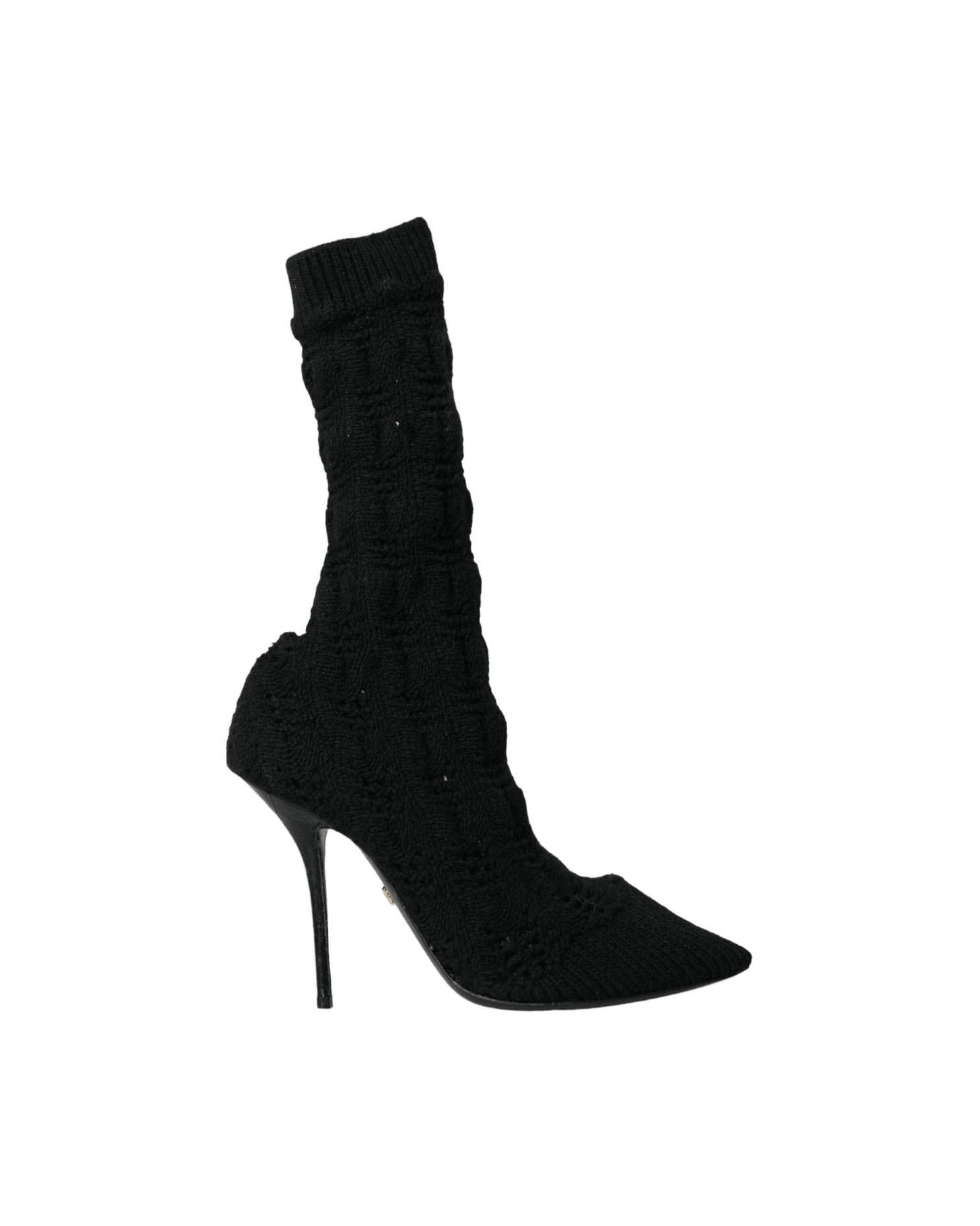 Dolce & Gabbana Black Stiletto Heels Mid Calf Boots Shoes Glam Steals